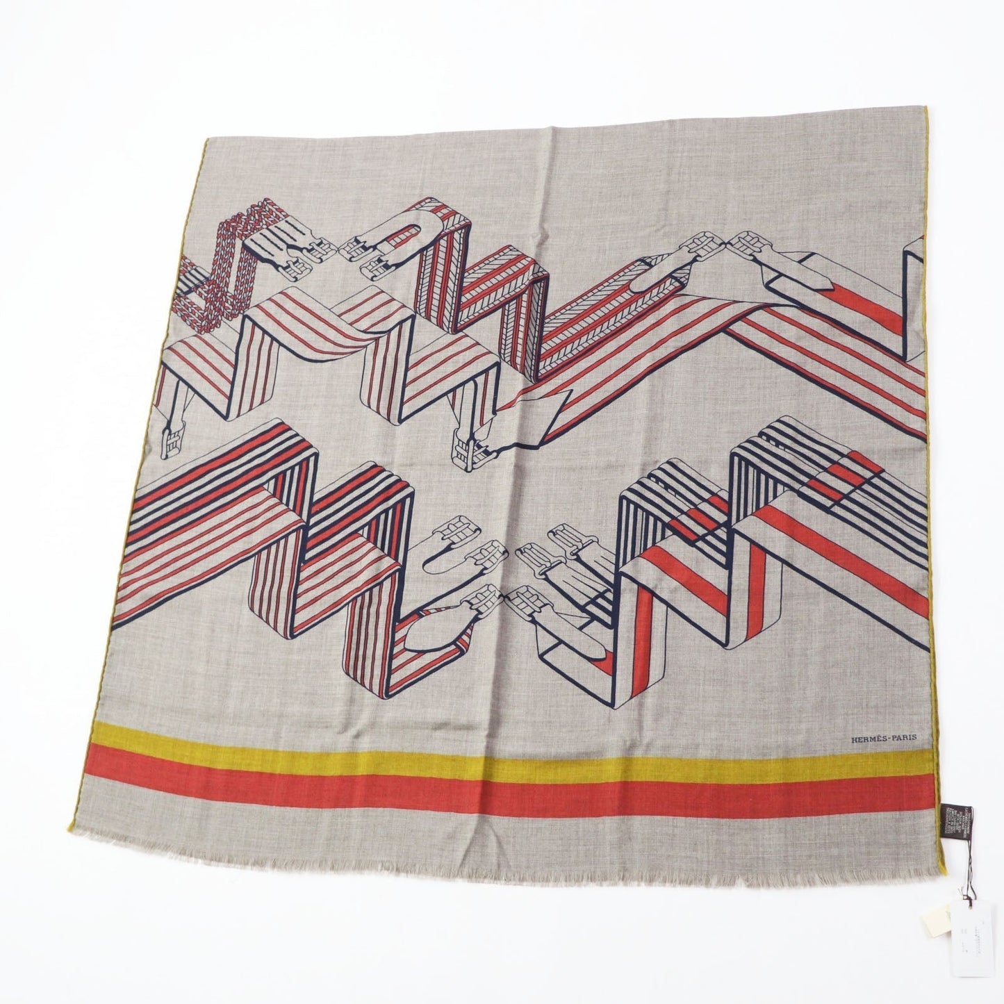 HERMES Stall cashmere Multi Rectangle Sangles en Zigzag