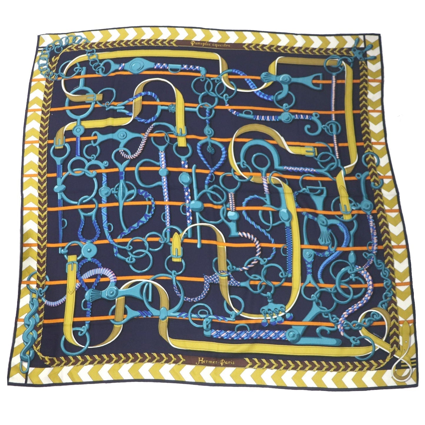 HERMES Stall Main: 70% cashmere, Main: 30% silk Navy type Women d