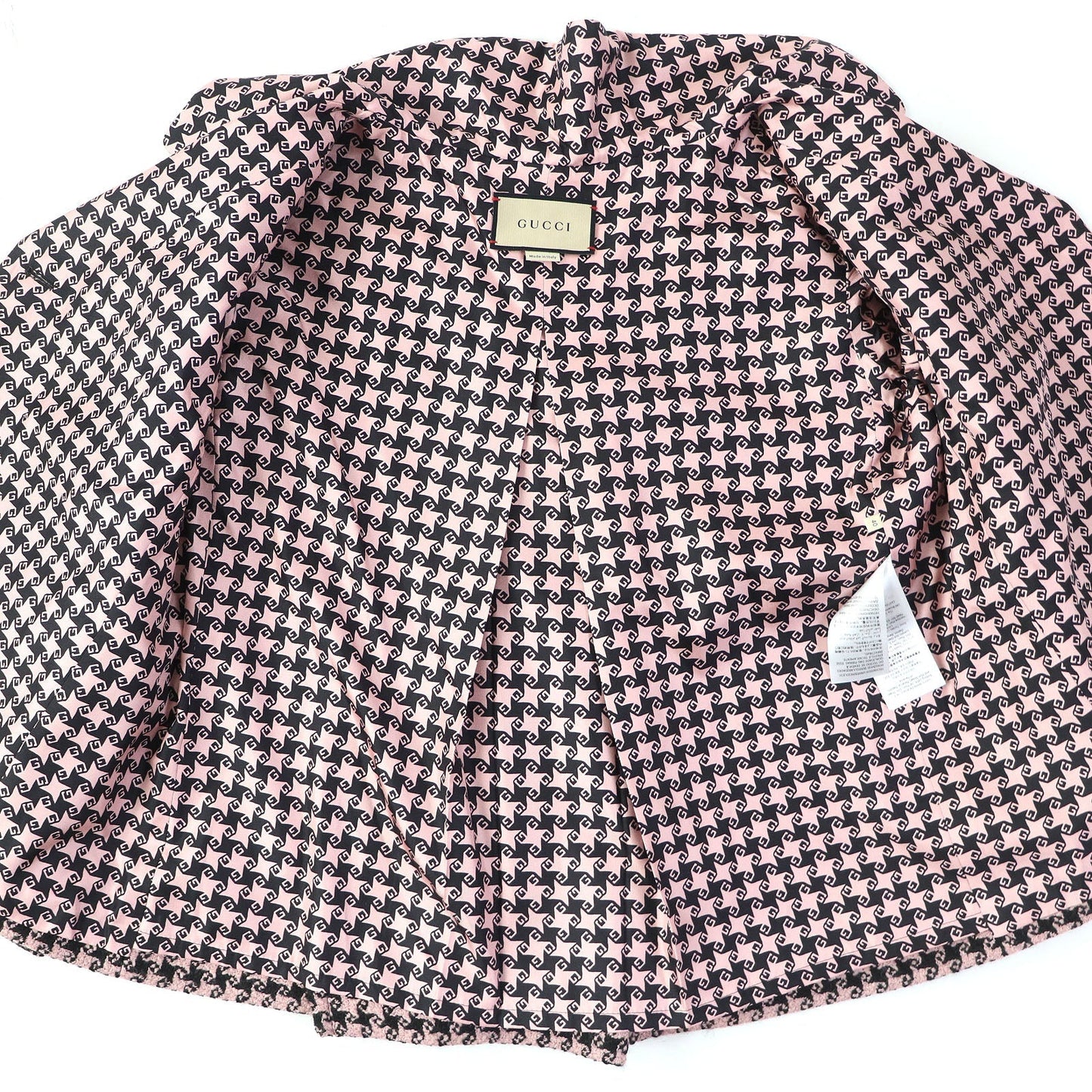GUCCI tailored jacket 674323 Main: 90% wool, Main: 10% polyamide (nylon), Lining: 100% silk Pink black Women 40
