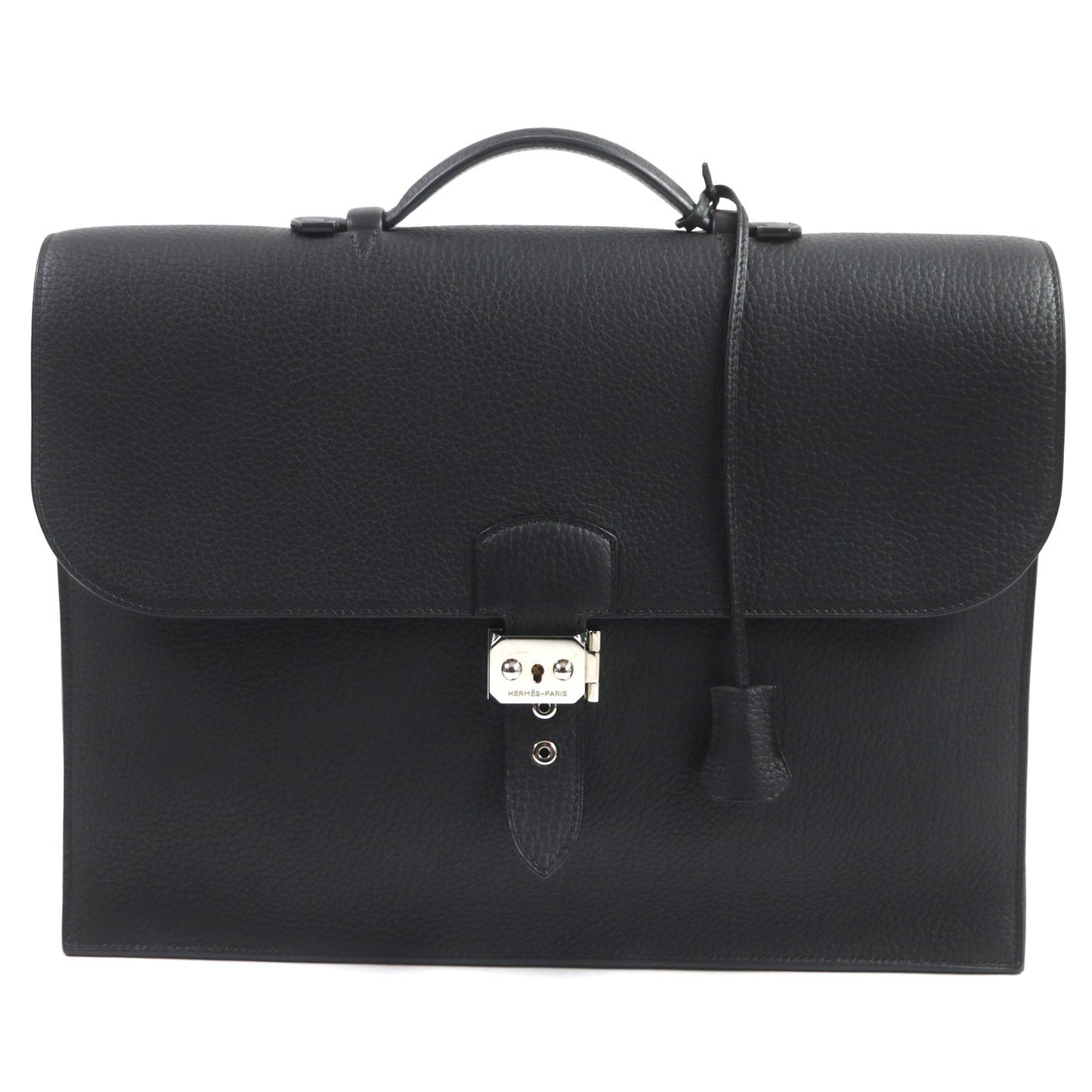 HERMES Briefcase Togo black Sac Adepeche 38 mens d