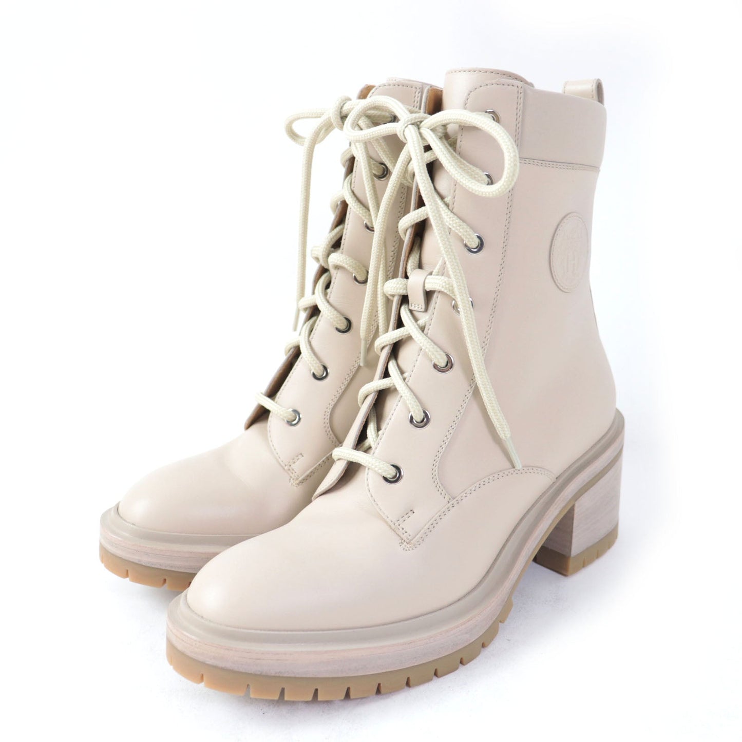 HERMES Ankle boots Main: Leather pink beige Women 37 d