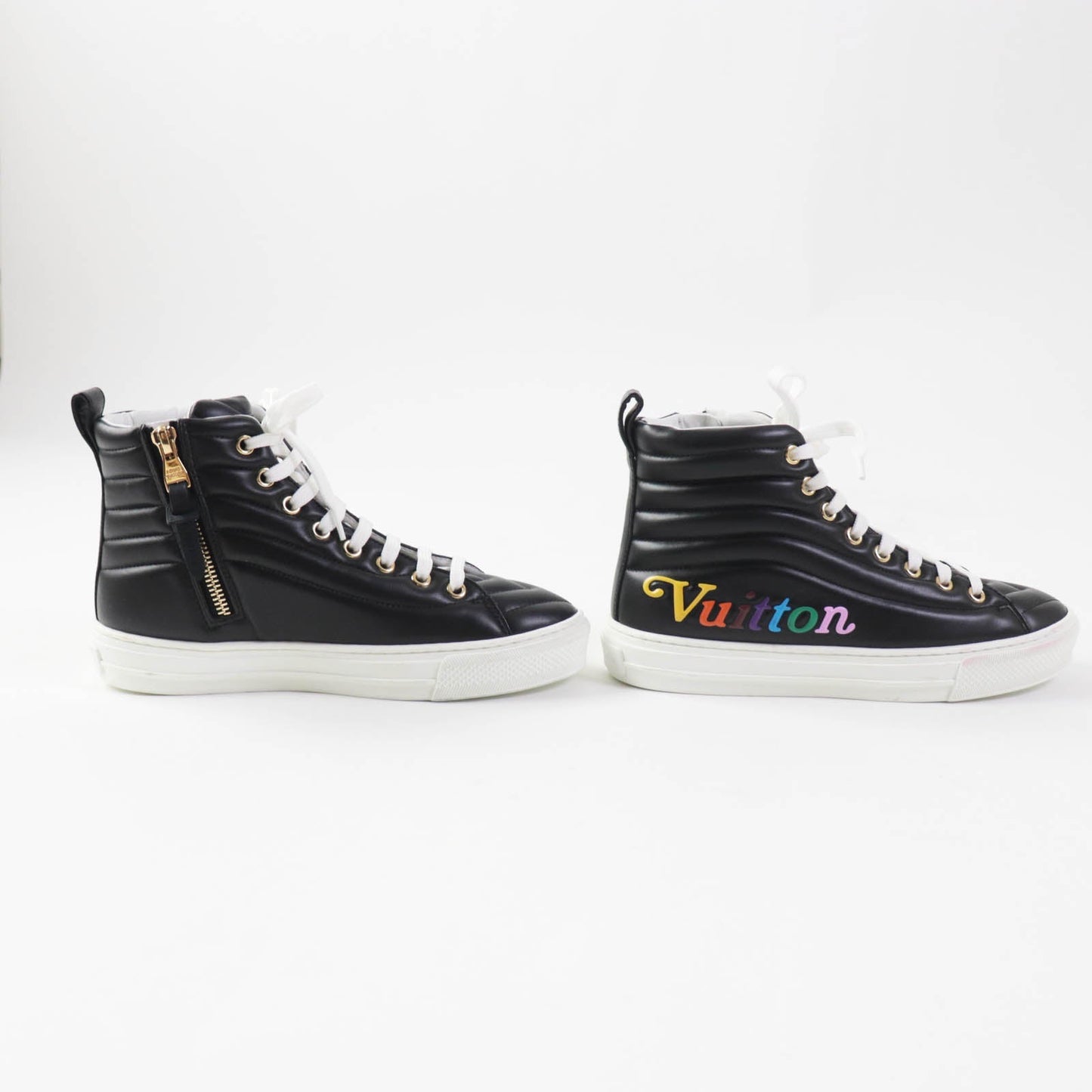 LOUIS VUITTON High cut sneakers Main: Leather black multi Stellar line Women 34