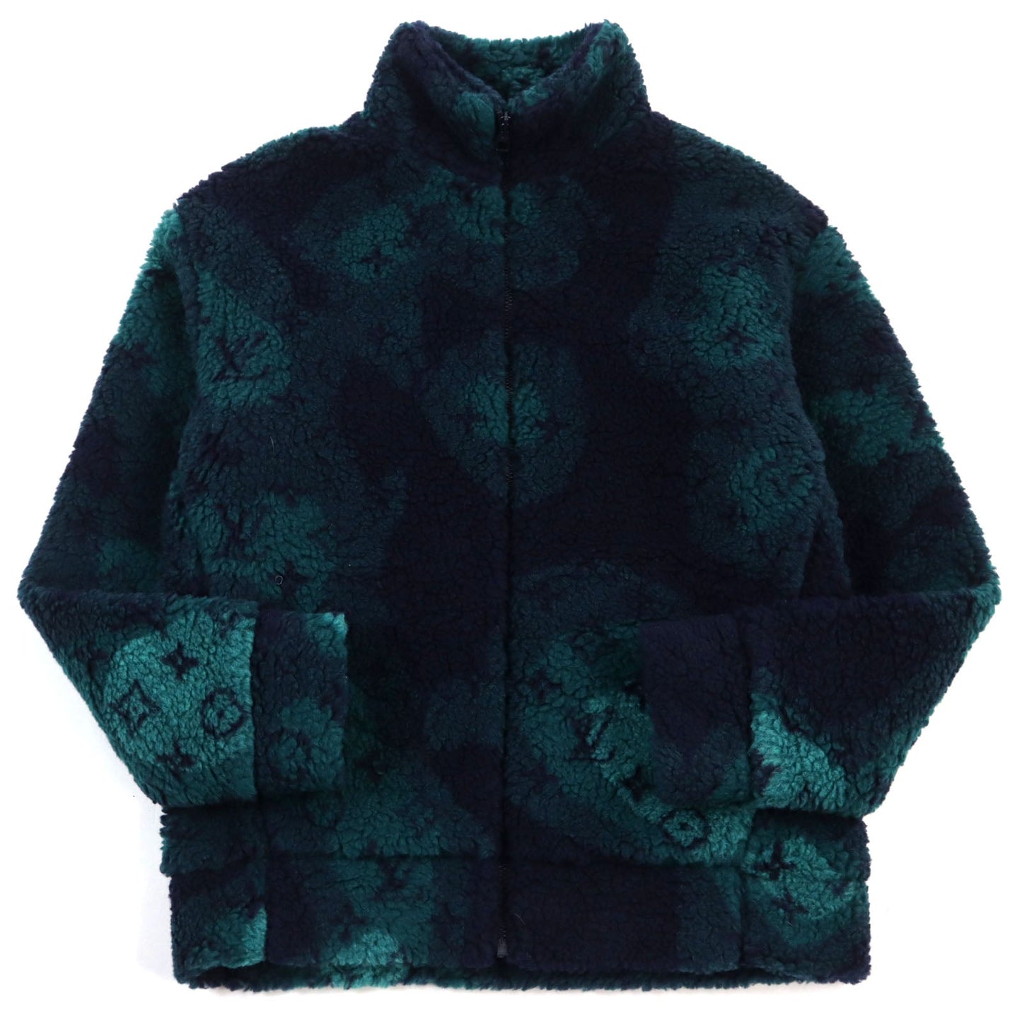 LOUIS VUITTON Blouson HOY15W Outer: 86% polyester, Outer: 14% wool, Lining: 100% cotton Green Navy Camouflage Pattern mens M d
