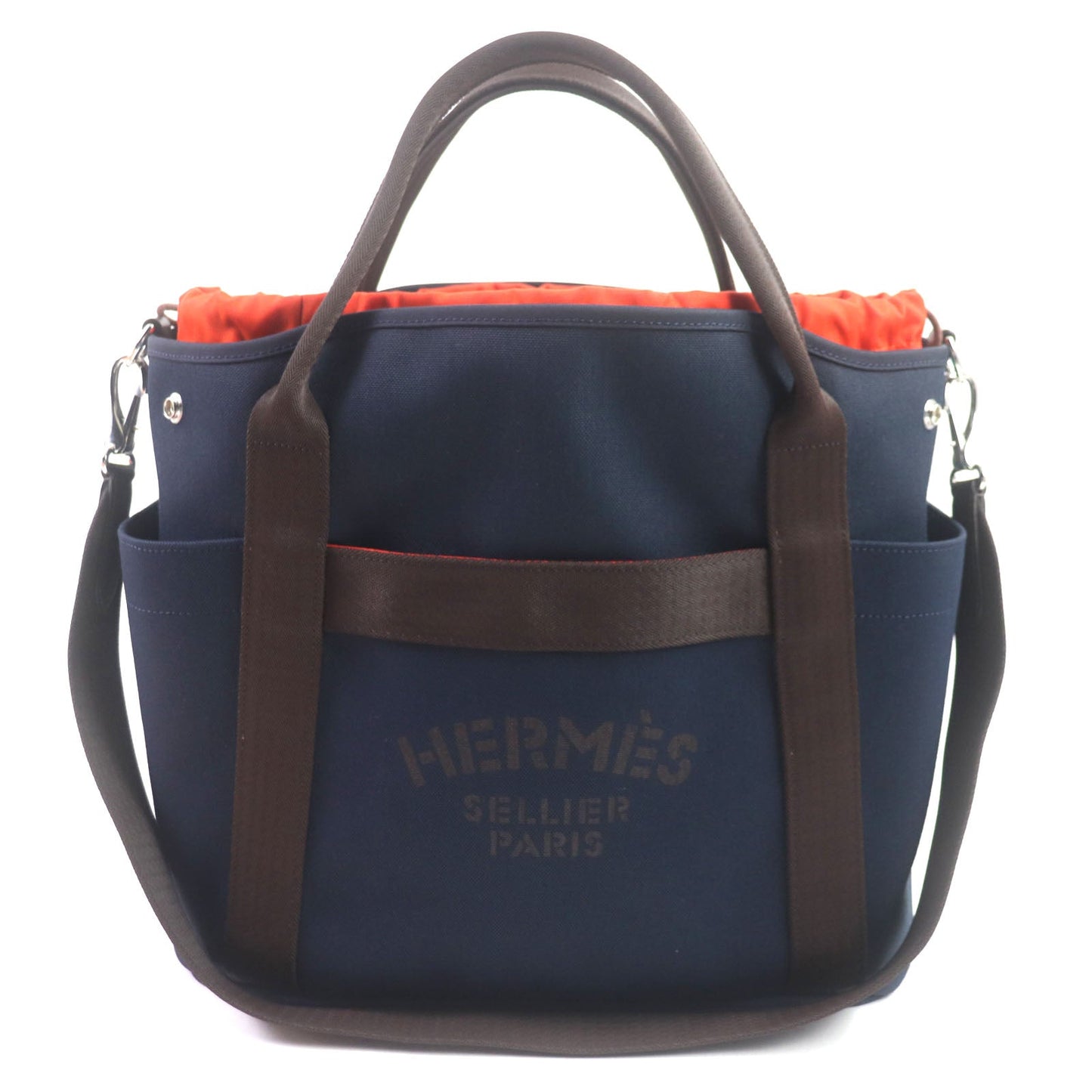 HERMES Tote Bag Main: 62% polyamide, 26% cotton, 12% polyurethane BLUE NAVY/FEU Sucked Pansage Groom mens d