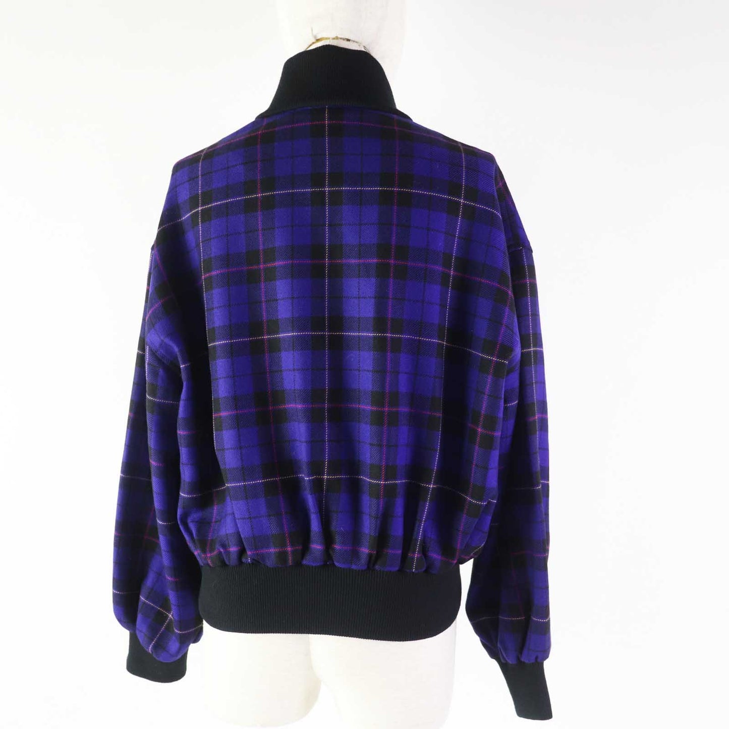 Dior Wool Check Blouson Purple M Women