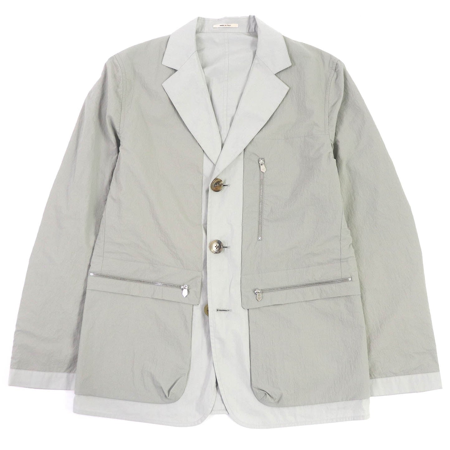 HERMES tailored jacket G19703K Main: 100% cotton, some parts: 92% nylon, some parts: 8% elastane (polyurethane) gray mens 48 d