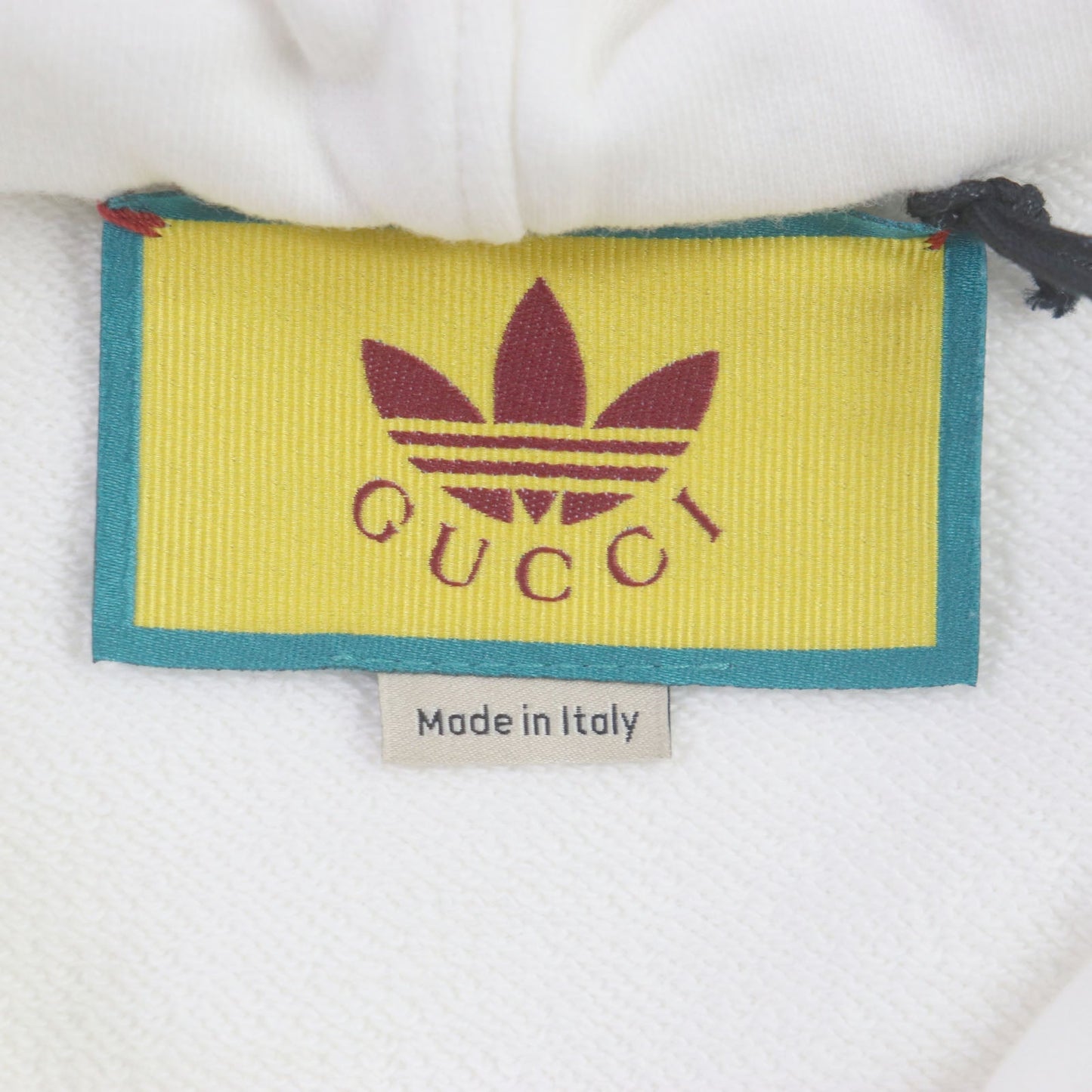 GUCCI Hoodie 722967 Main: 100% cotton, Trimming: 97% cotton, 3% polyurethane Partial 1: 58% cotton, 42% rayon Partial 2: 65% rayon, 35% cotton white mens S
