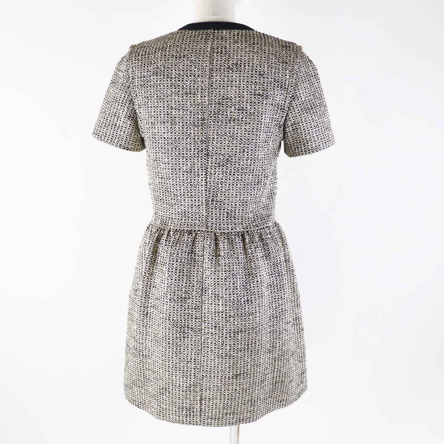 LOUIS VUITTON one piece 1AAYVW Outer material: 28% cotton, 26% rayon, 15% nylon, 8% polyester, 4% other Black gold Zip-up Lurex tweed dress Women 38