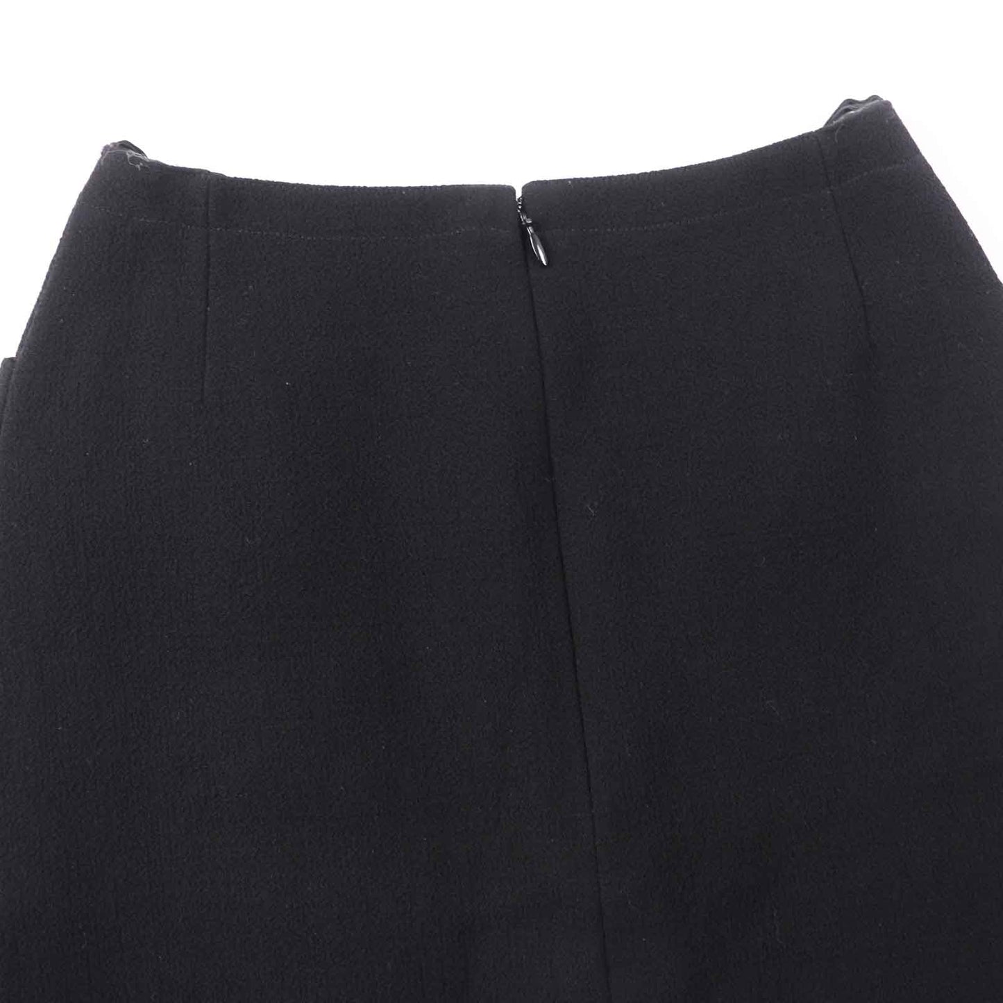 Chanel Wool Tweed Skirt Black 36