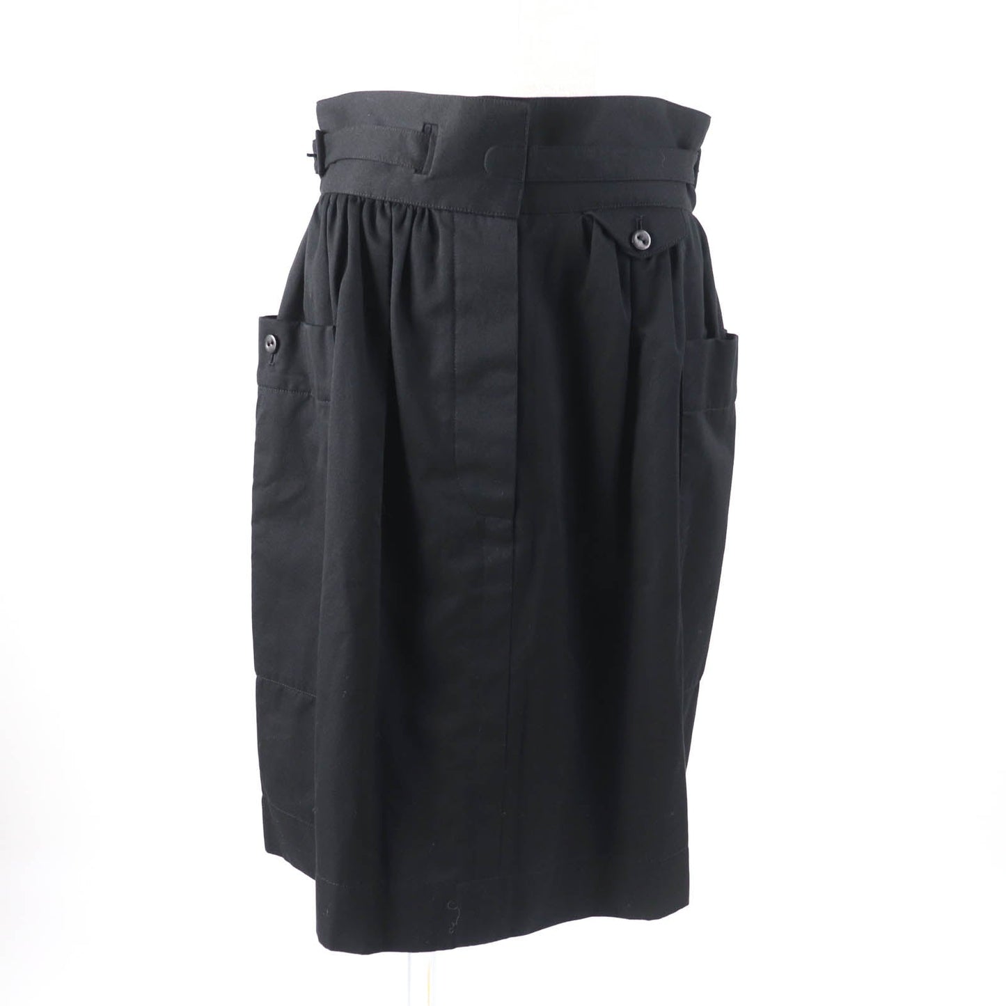 HERMES skirt Main: 100% cotton, some parts: sheep leather black Women 42 d