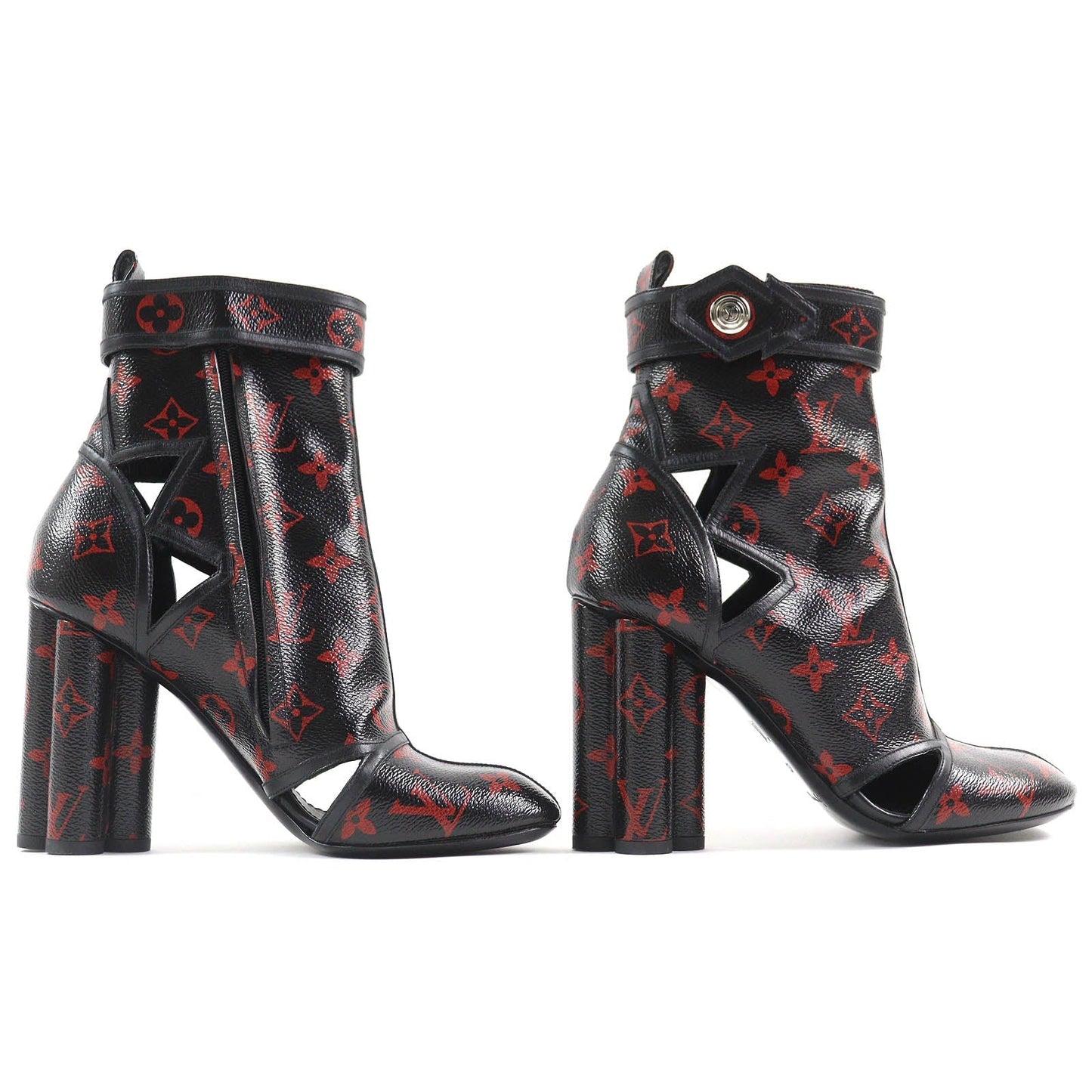 LOUIS VUITTON short boots Main: Leather Black red Women 37