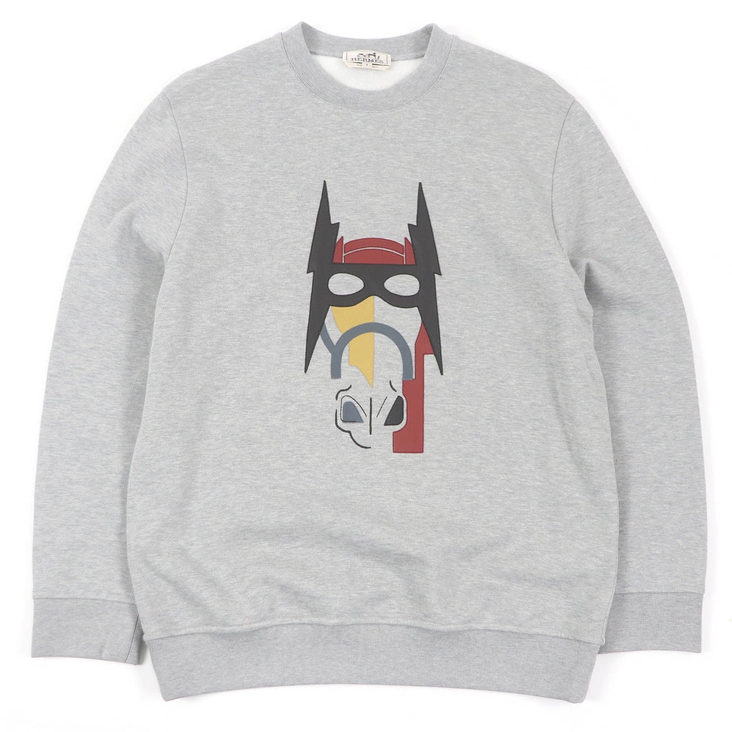 HERMES sweat Main: 100% cotton, Part: 90% cotton, Part: 10% polyurethane, Part: Sheep leather gray mens S d
