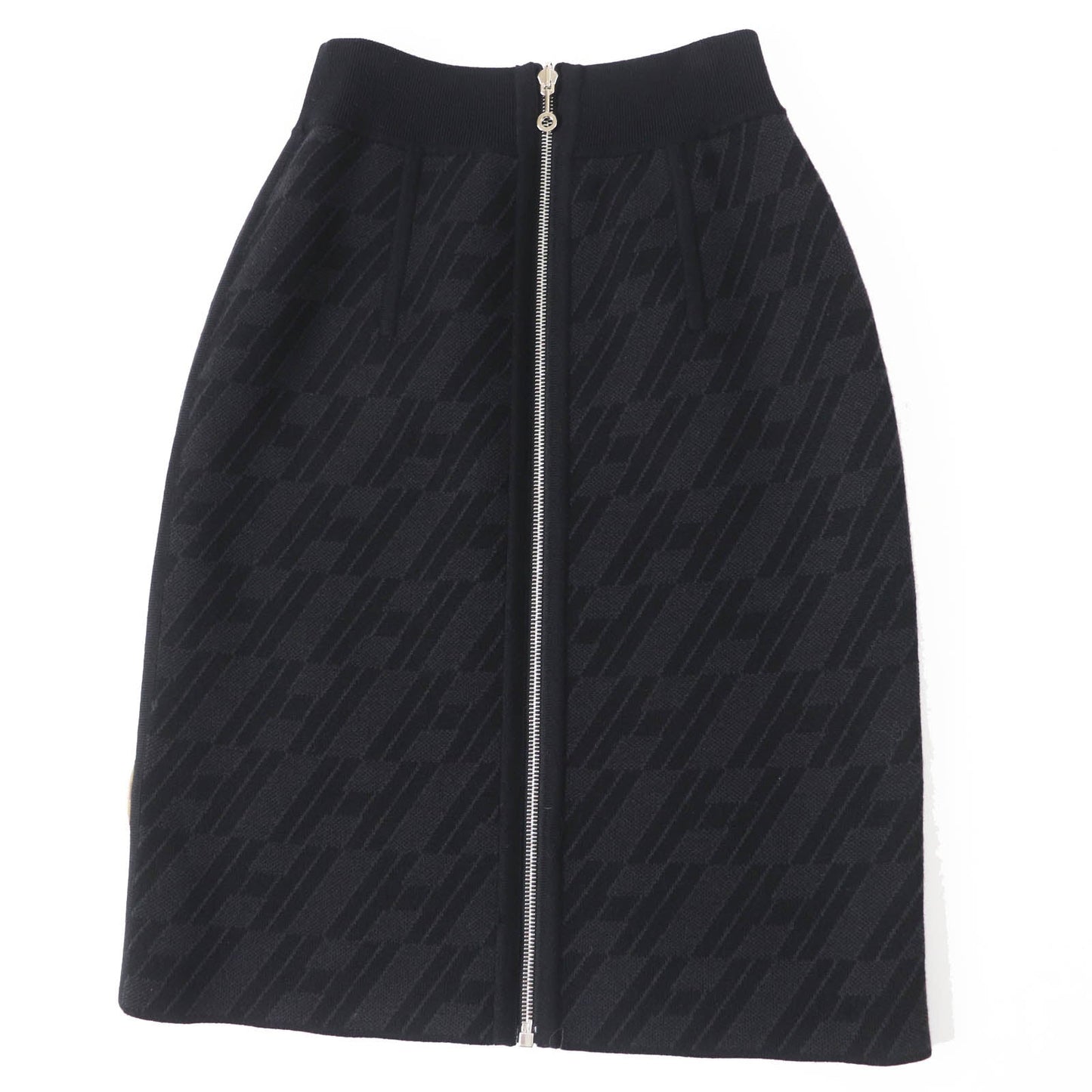 HERMES skirt 3H2300D2 Main: 88% wool, Main: 10% cashmere, Main: 2% polyurethane, Part: 84% wool, Part: 9% cashmere Black Grey Women 34 d