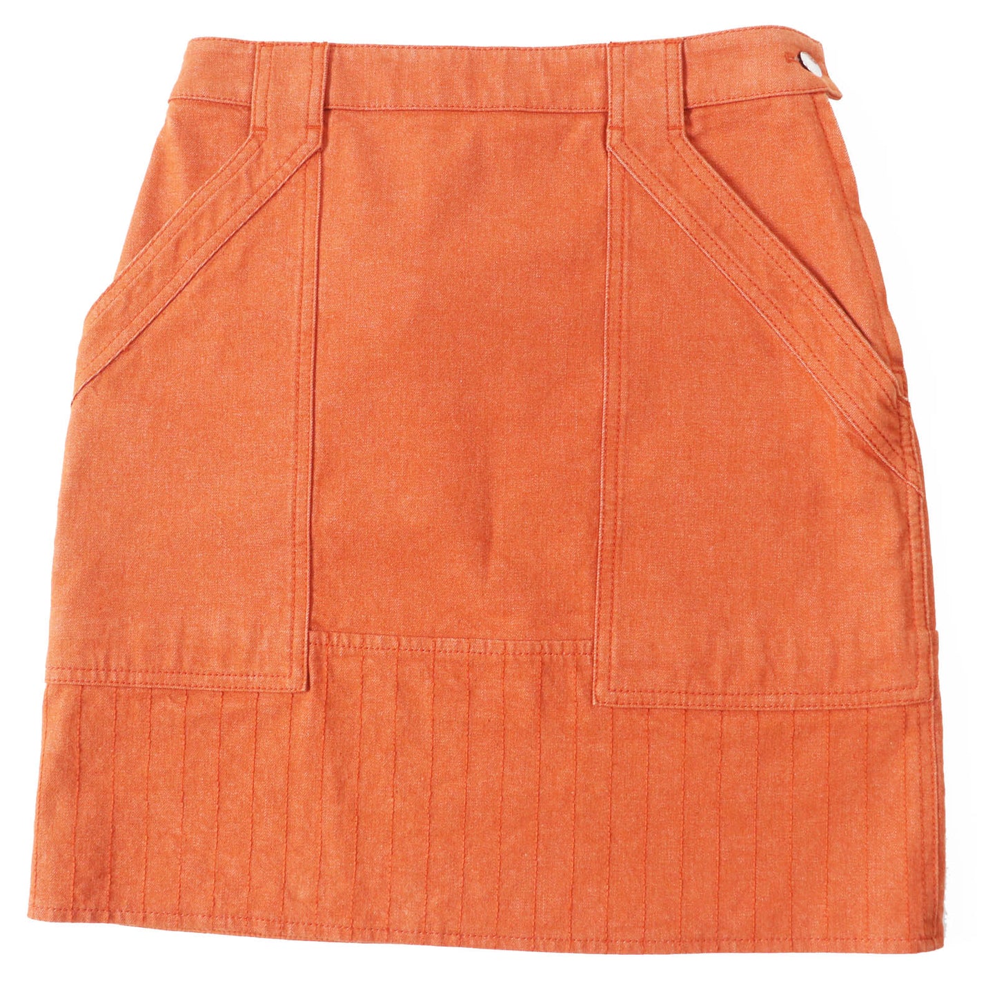 HERMES skirt 2E0350DQ Outer: 98% cotton, Outer: 2% polyurethane, Lining: 64% cotton, Lining: 33% rayon, Lining: 3% polyurethane Orange Crude cell Women 34 d