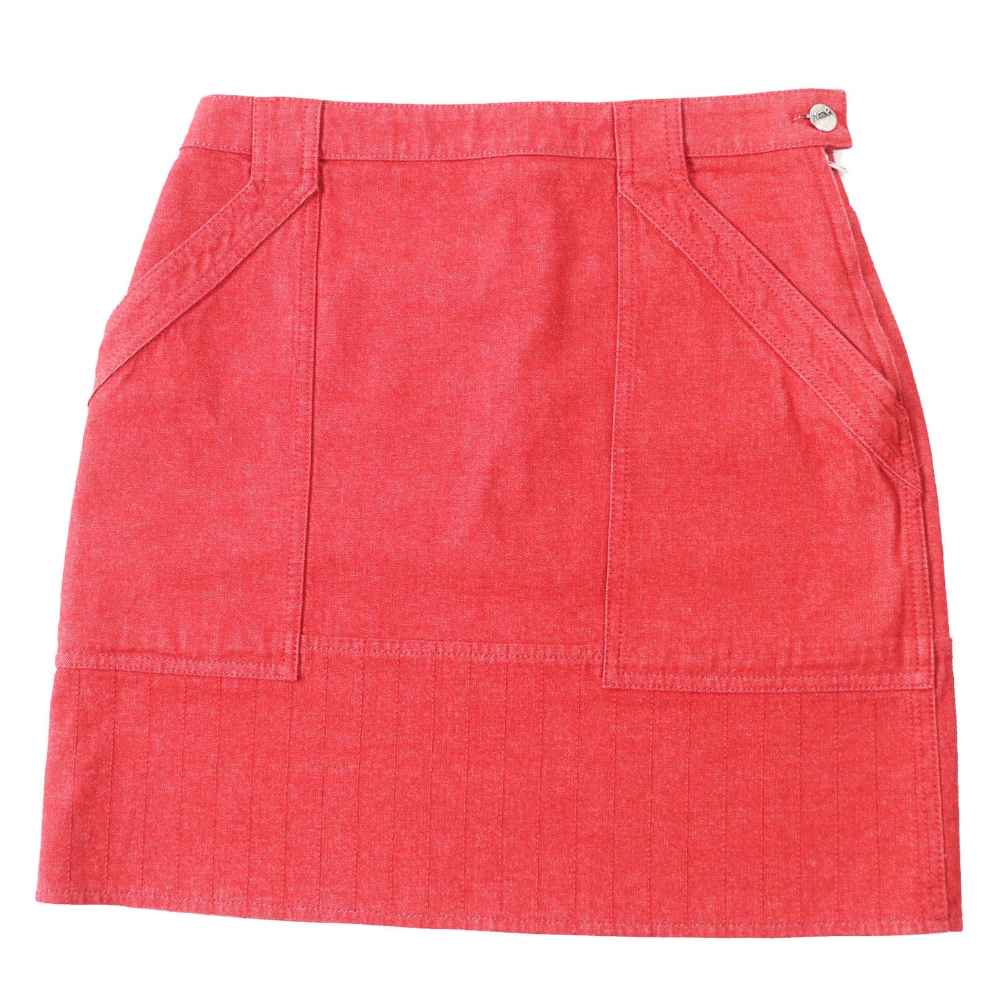 HERMES skirt 2E0350DQ Outer: 98% cotton, Outer: 2% polyurethane, Lining: 64% cotton, Lining: 33% rayon, Lining: 3% polyurethane Red Crude cell Women 38 d