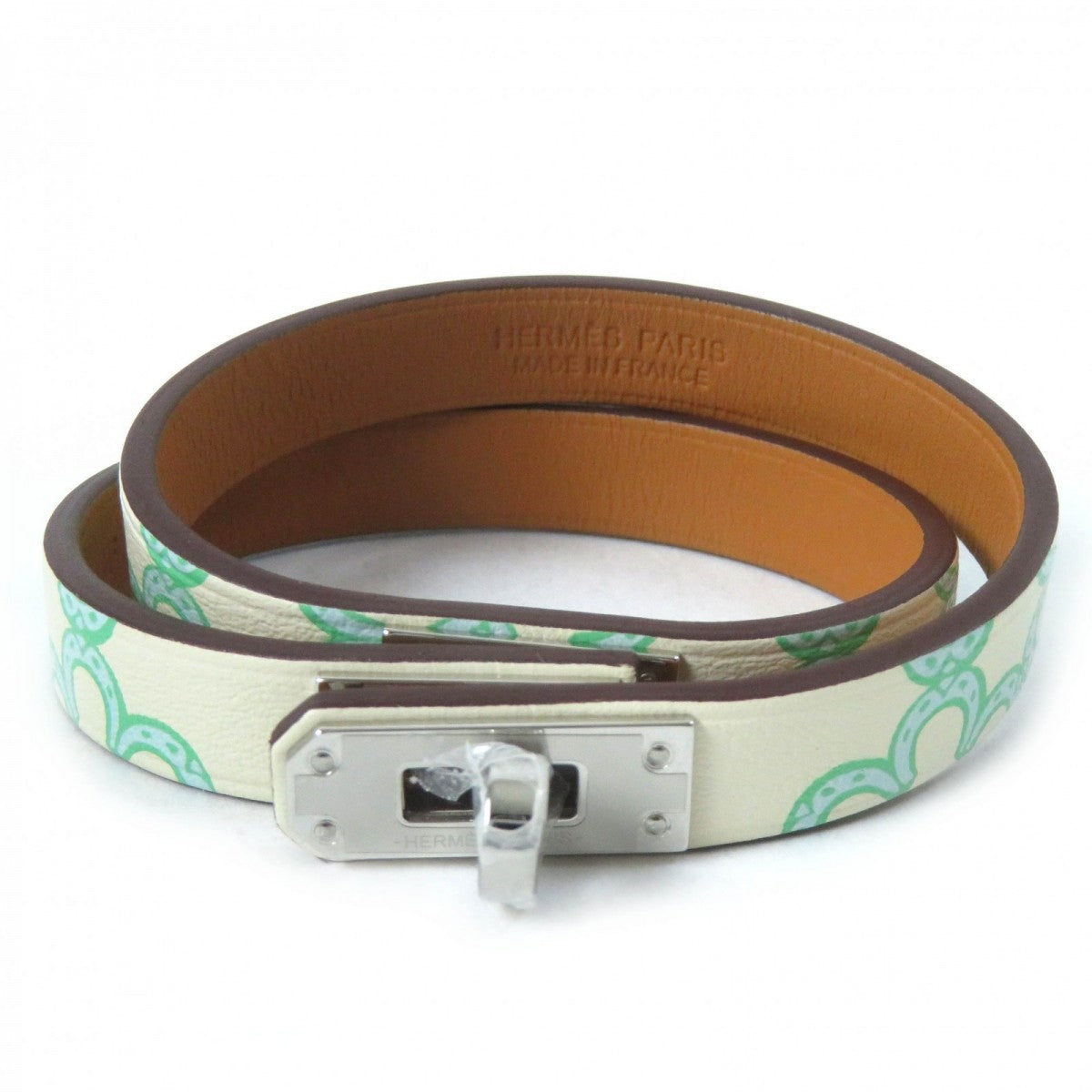 HERMES bracelet Main: Vaux Swift Green Ivory Mini kelly Doubletour Lucky Daisy Women d