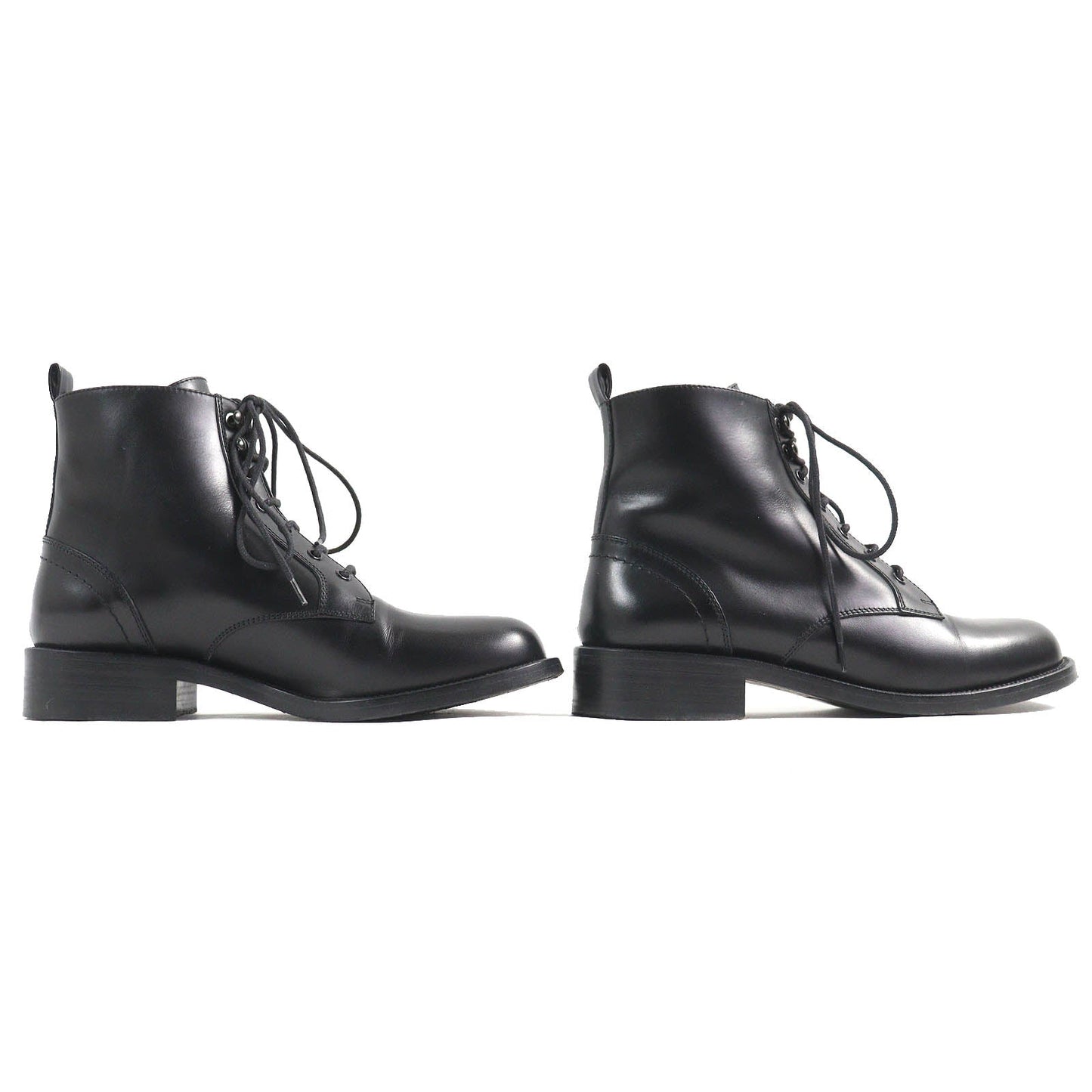 Saint Laurent Leather Lace-up Short Boots
