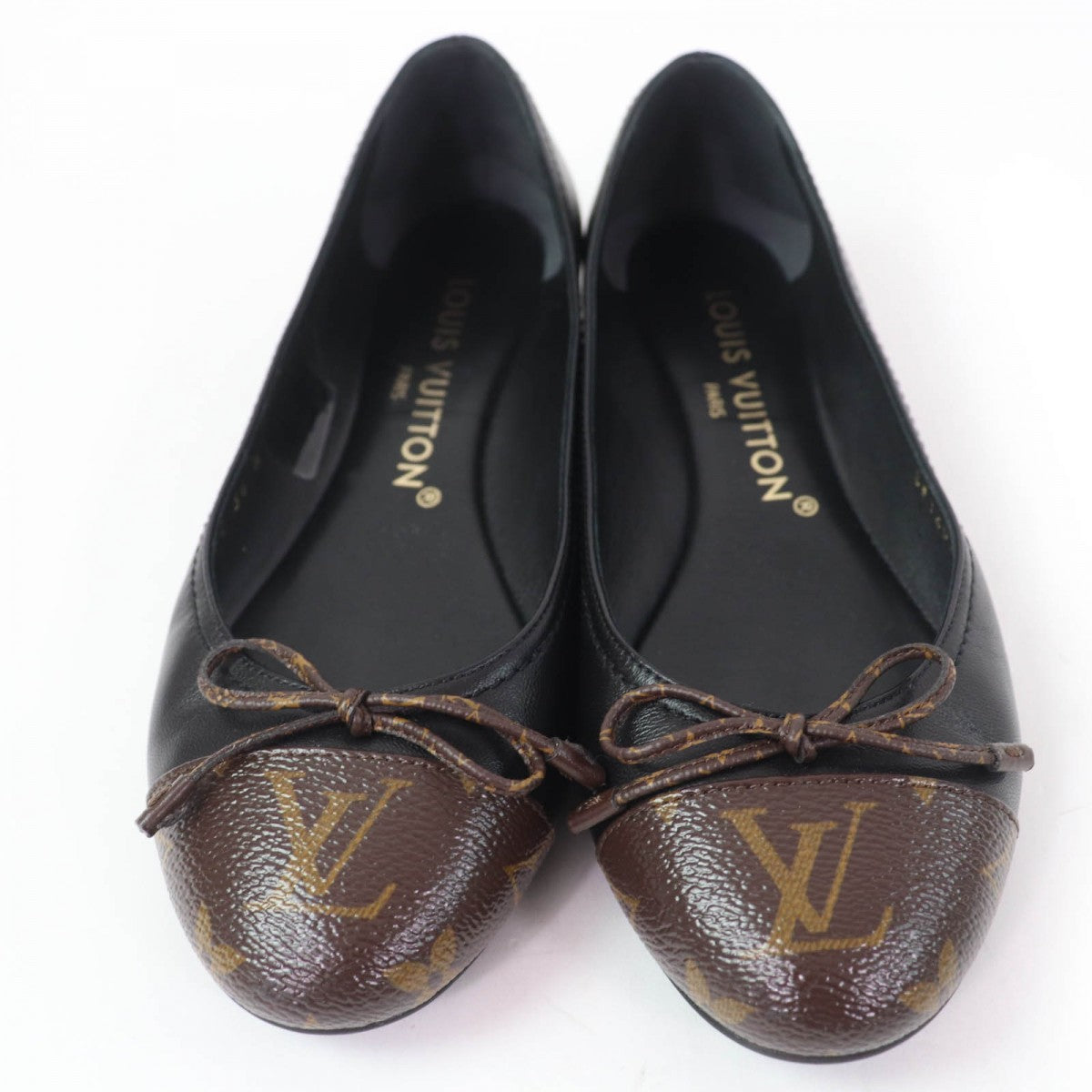LOUIS VUITTON Ballet shoes Main: Monogram leather black Popi Line Women 36