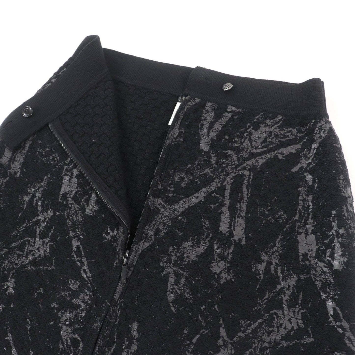 Chanel Jewel COCO Mark Button Wool Knit Skirt