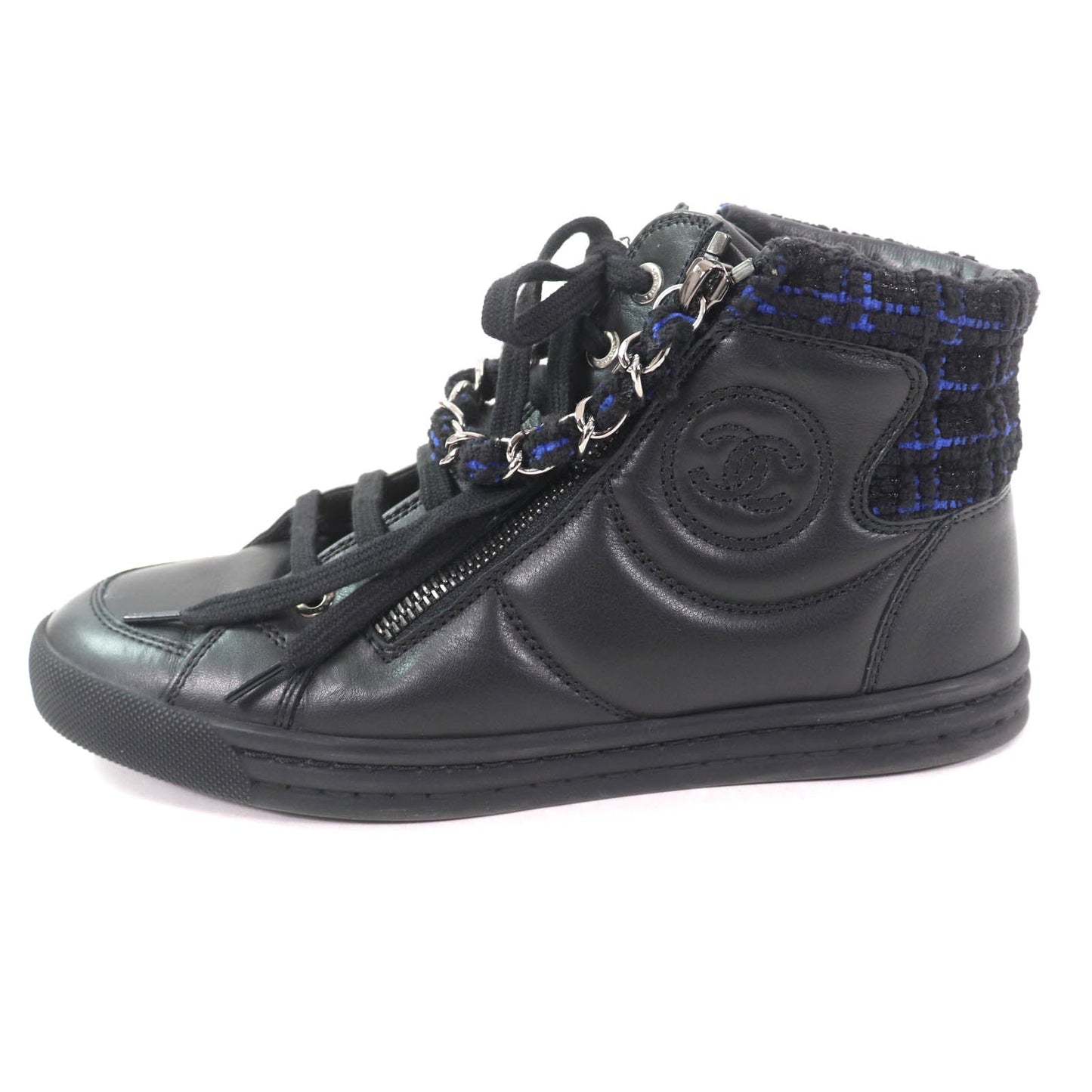 Chanel High cut Leather Sneakers
