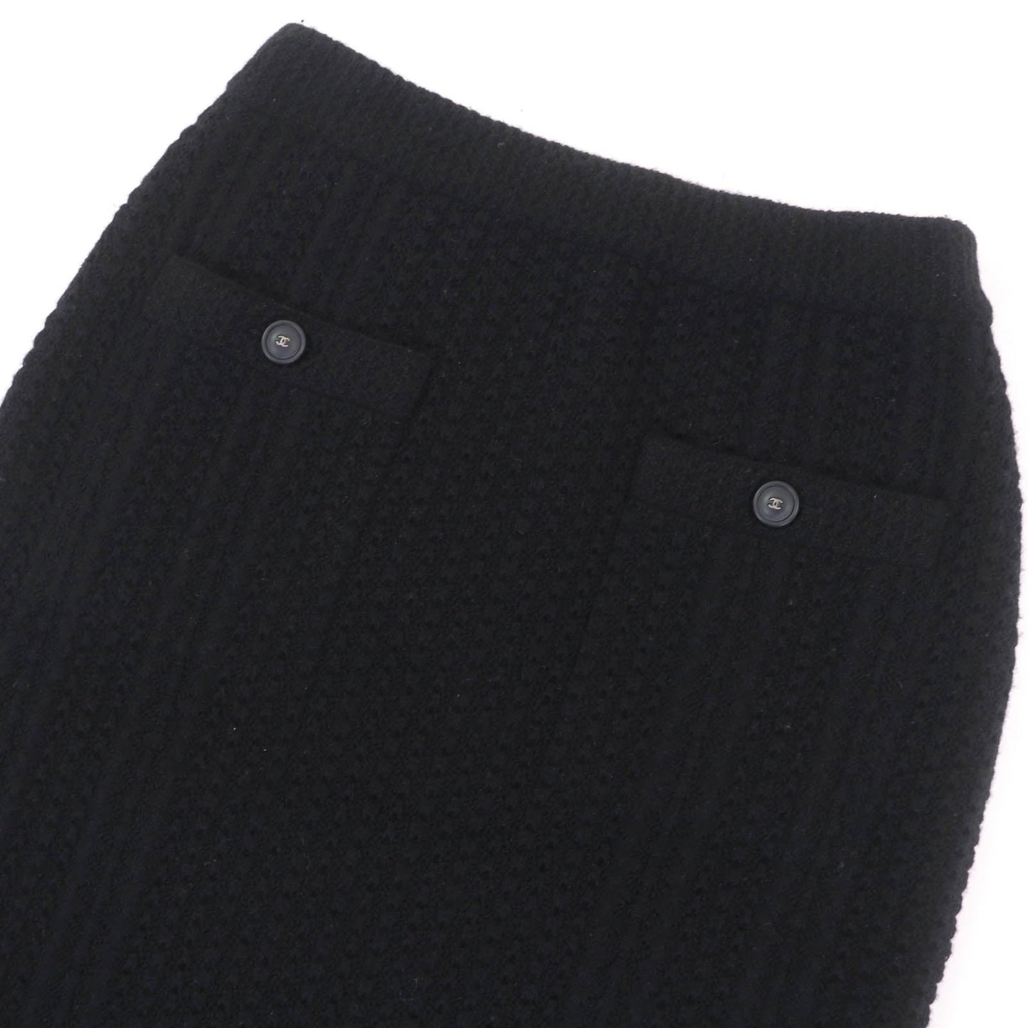 Chanel COCO Mark Button Cashmere Skirt