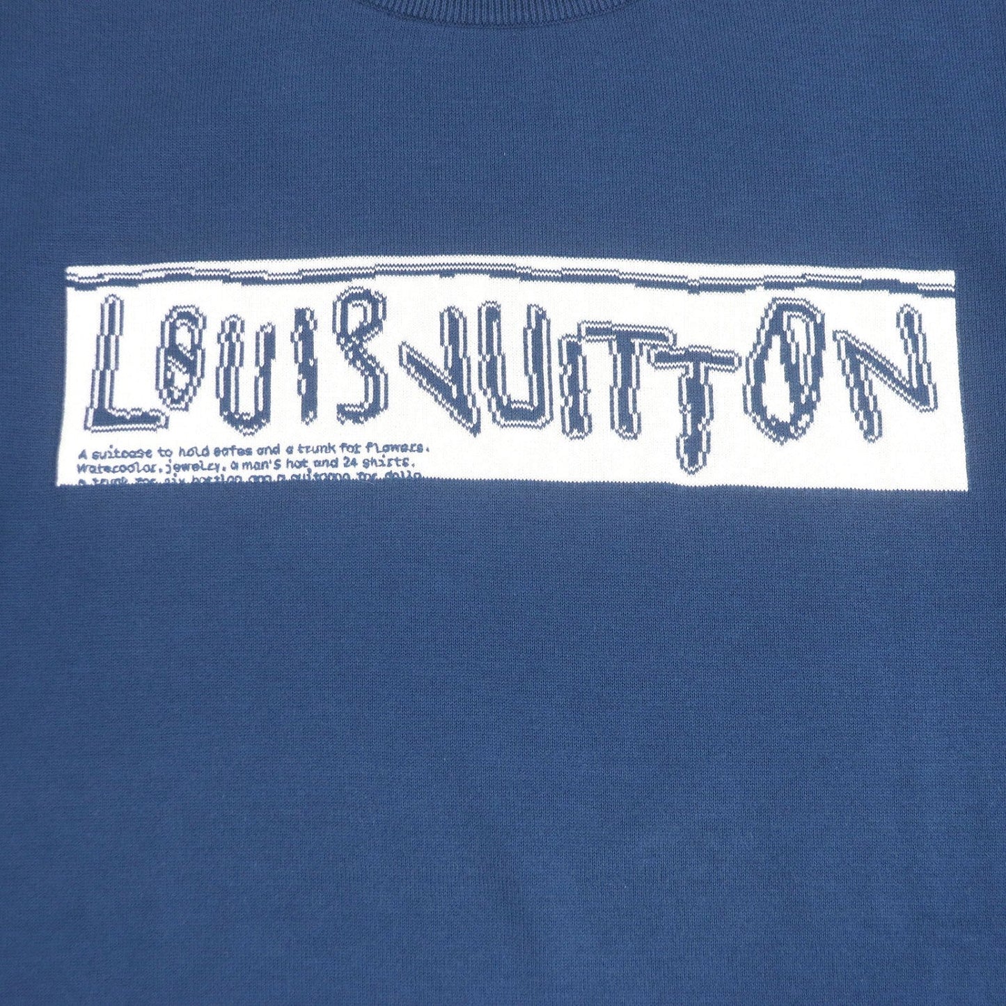 LOUIS VUITTON Short sleeve knit cotton blue XL