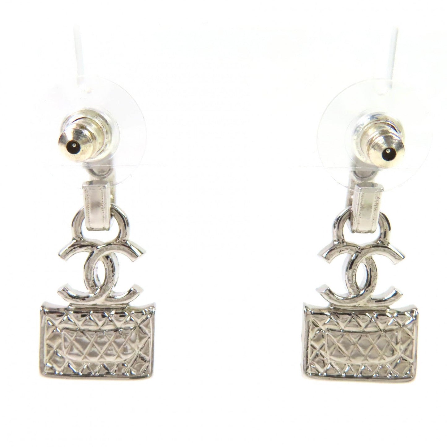 Chanel COCO Mark Matelasse Pierce Earrings