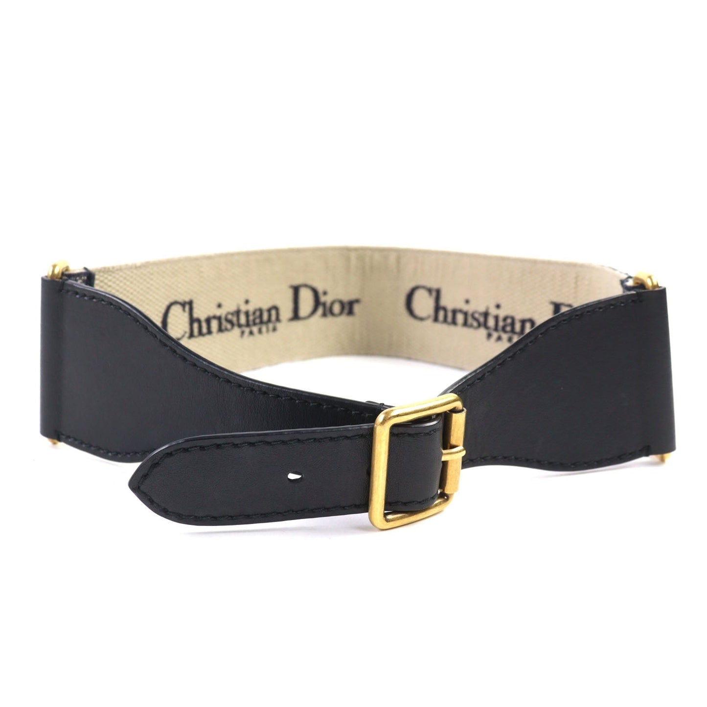 Christian Dior Embroidery Canvas Belt