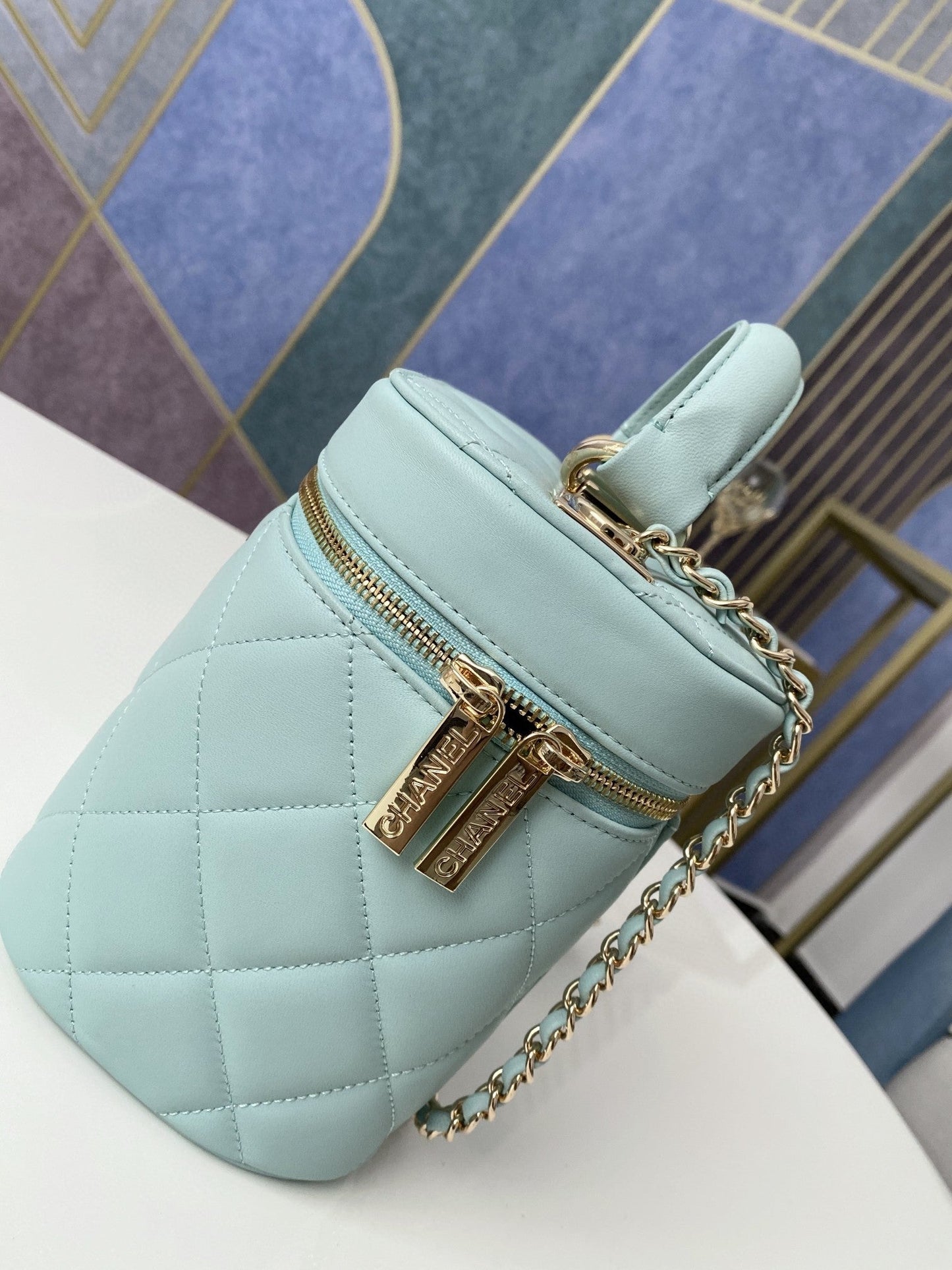 CHLVanity Case Gold Hardware Light Green For Women, Women’s Handbags, Shoulder Bags 9in/24cm