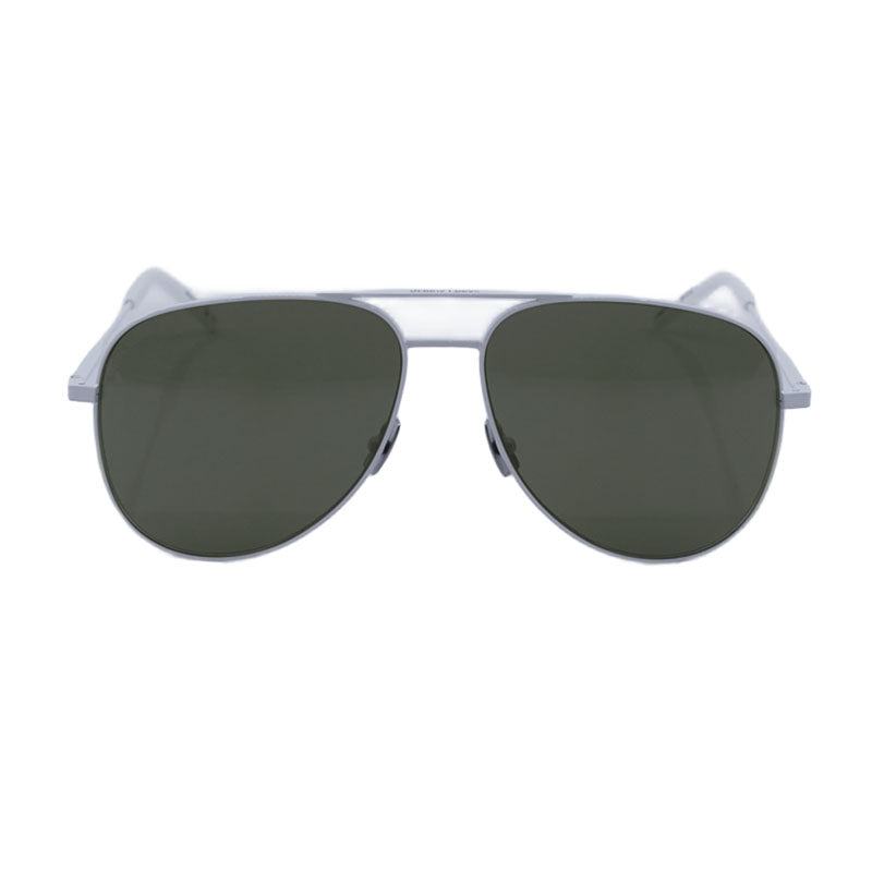 Saint Laurent Sunglasses Aviator Full Rim, White Frame and Grey Lens CLASSIC11038