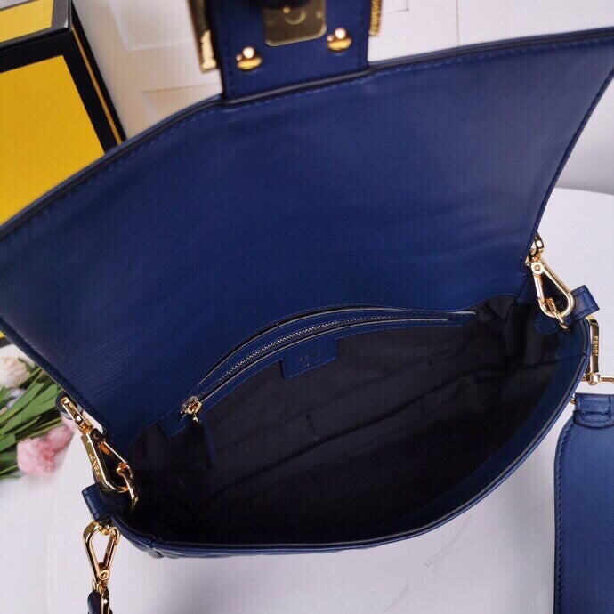Top QualityTop Quality Baguette Chain Midi Medium Dark Blue Bag For Woman 26cm/10in