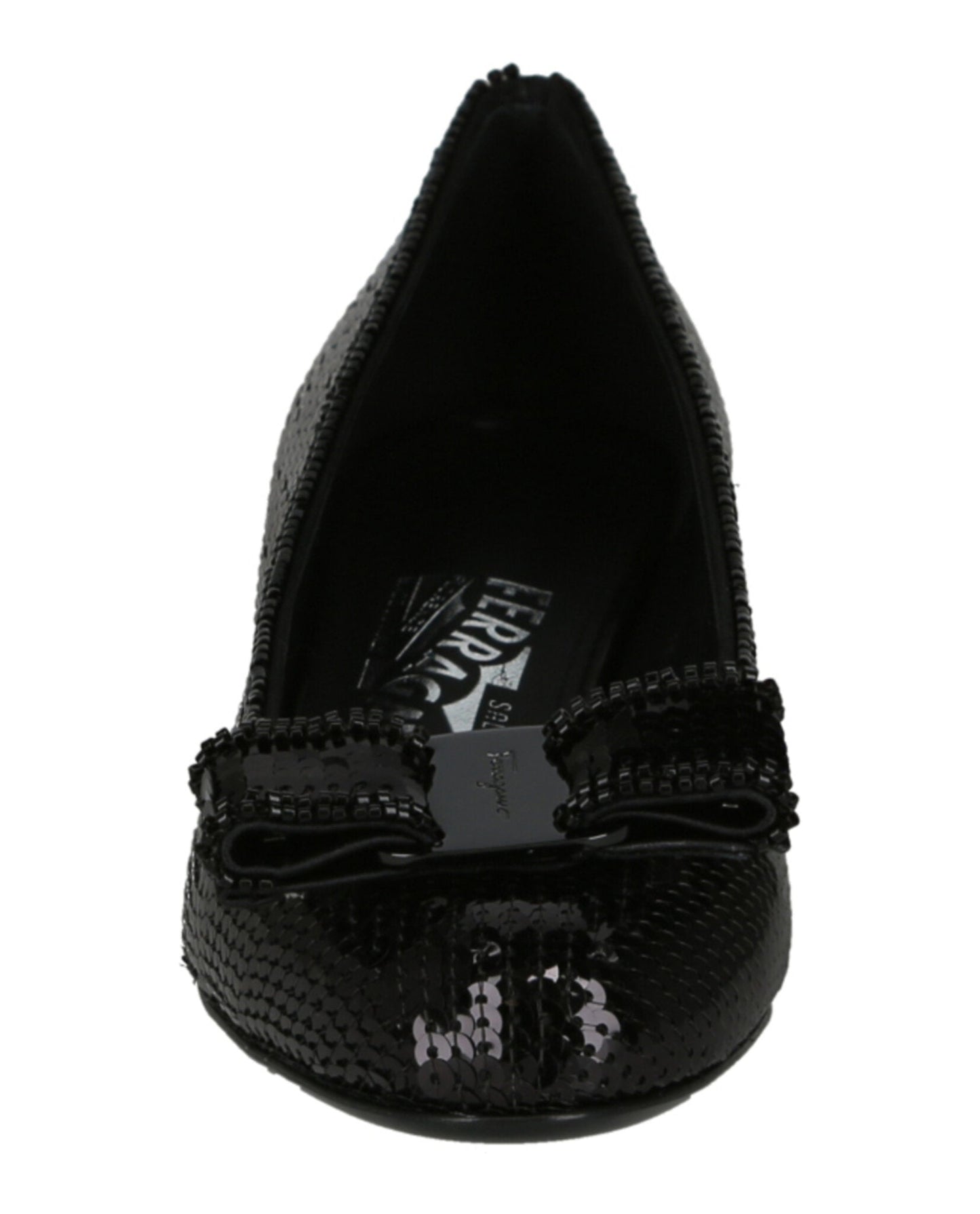 Ferragamo Womens Vara Bow Sequin Pumps