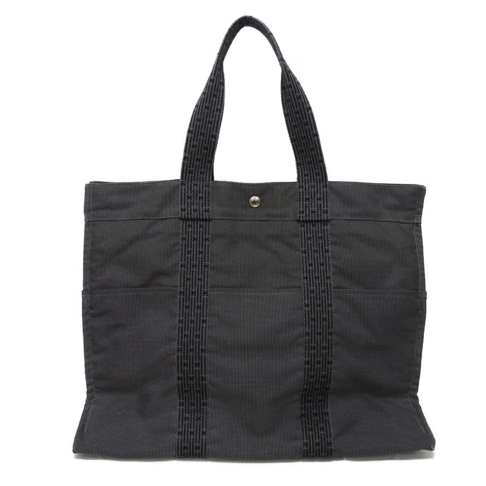 HERMES Tote Bag Nylon canvas (polyamide x polyester) Dark gray H Mark Nylon Canvas Shoulder Bag Serie button Her Line Tote GM unisex(Unisex) d