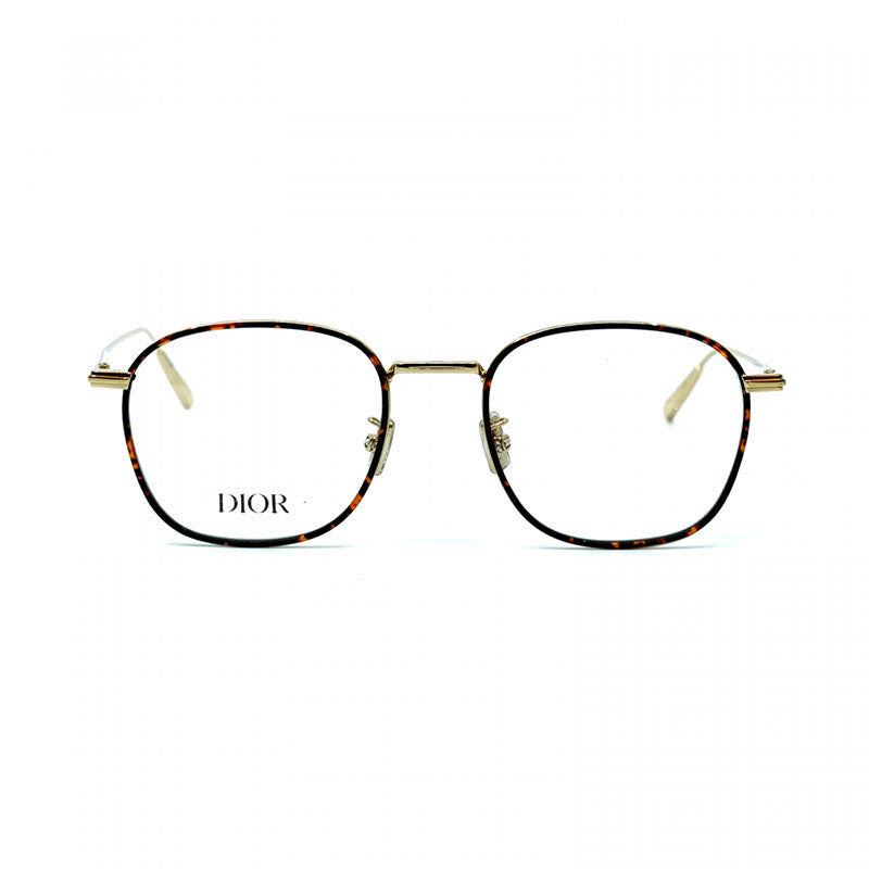 Dior Eyeglasses Browline Full Rim, Shiny Gold/Havana Frame and Clear Demo Lenses Lens DIORBLACKSUITOS2UB500