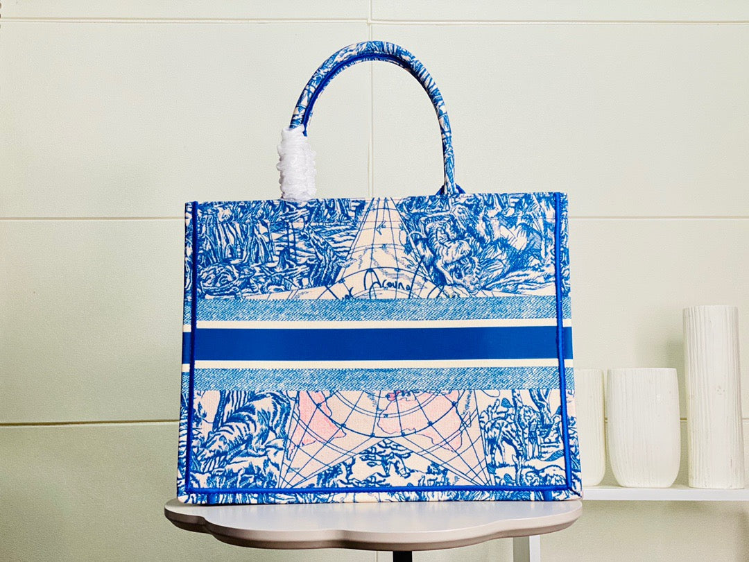 Top Quality Large Book Tote Blue For Women 16.5in/42cm CD M1286ZRIW