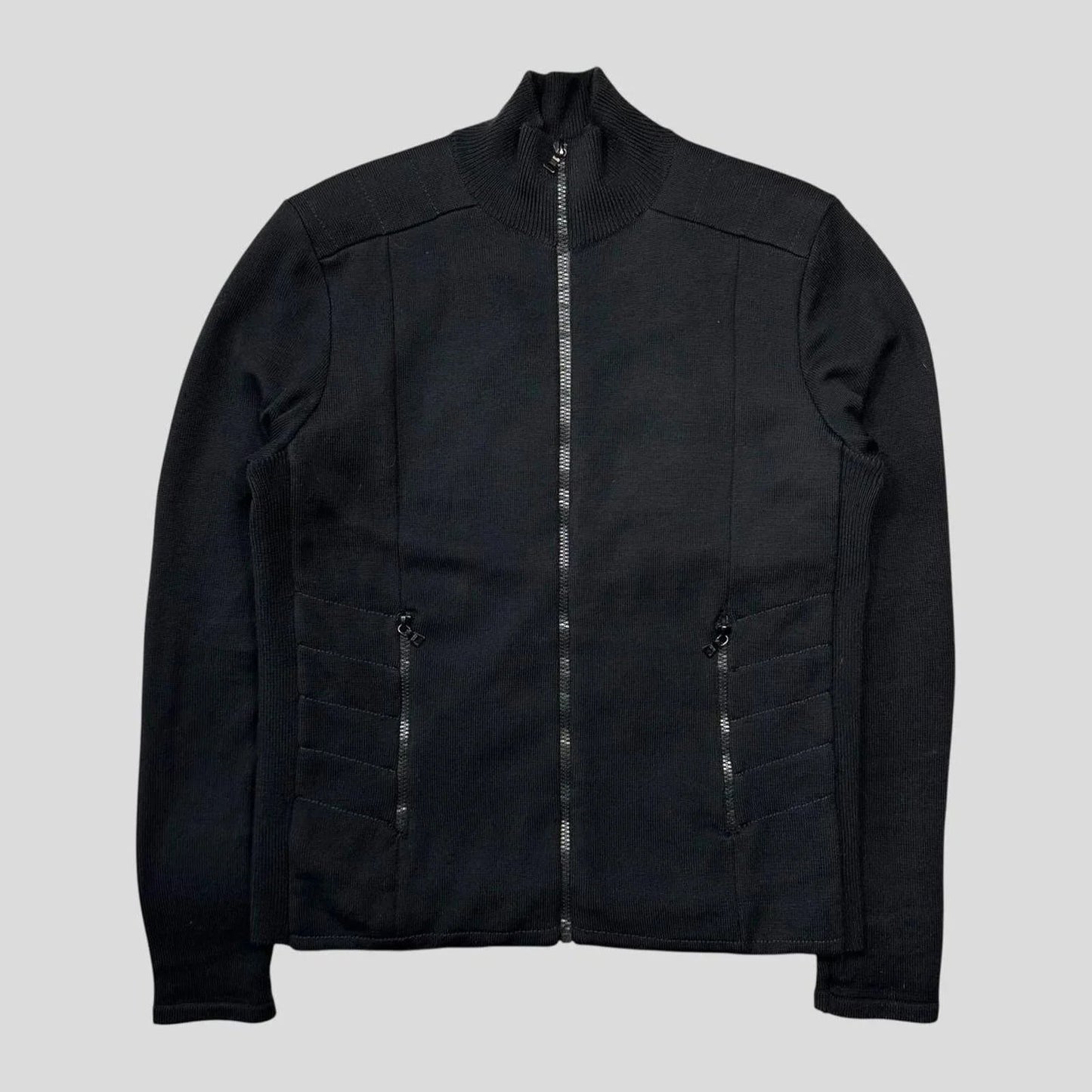 Prada Sport 2008 Black Ergonomic Panelled Logo Cardigan - IT48 (M)