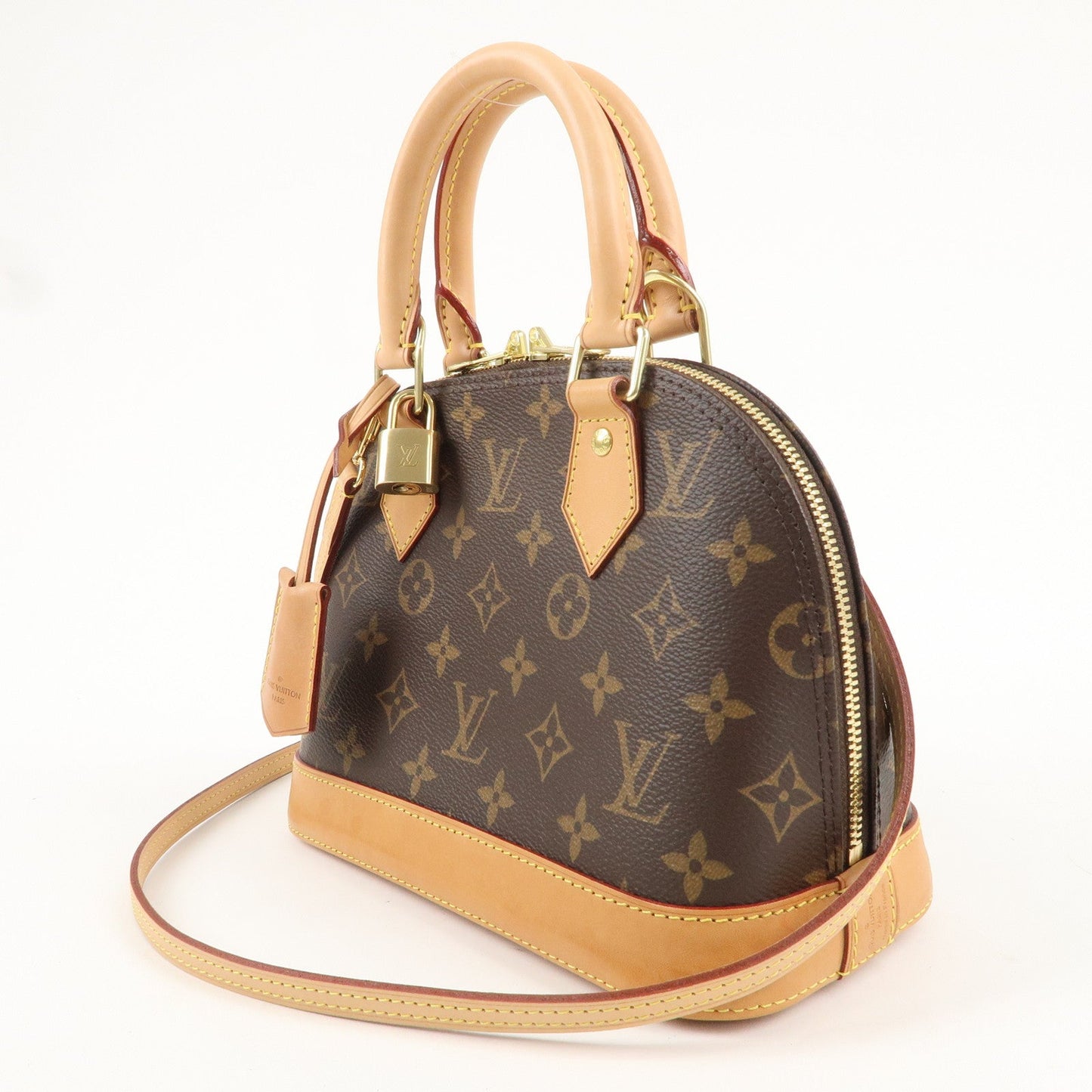 Louis Vuitton Monogram Alma BB 2 Way Hand Bag Brown M53152