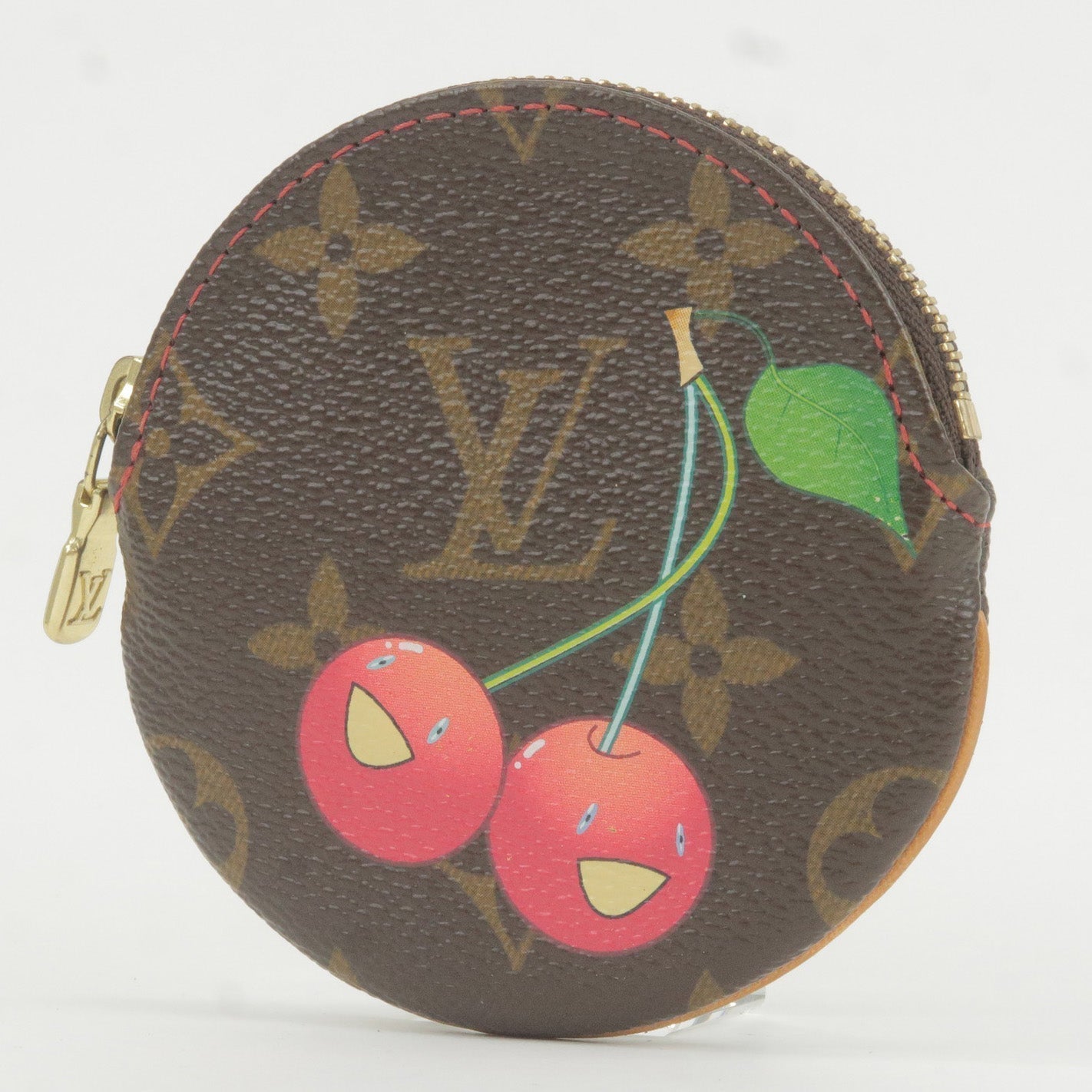 Louis Vuitton Monogram Cherry Porte Monnaie Rond Coin Case M95043