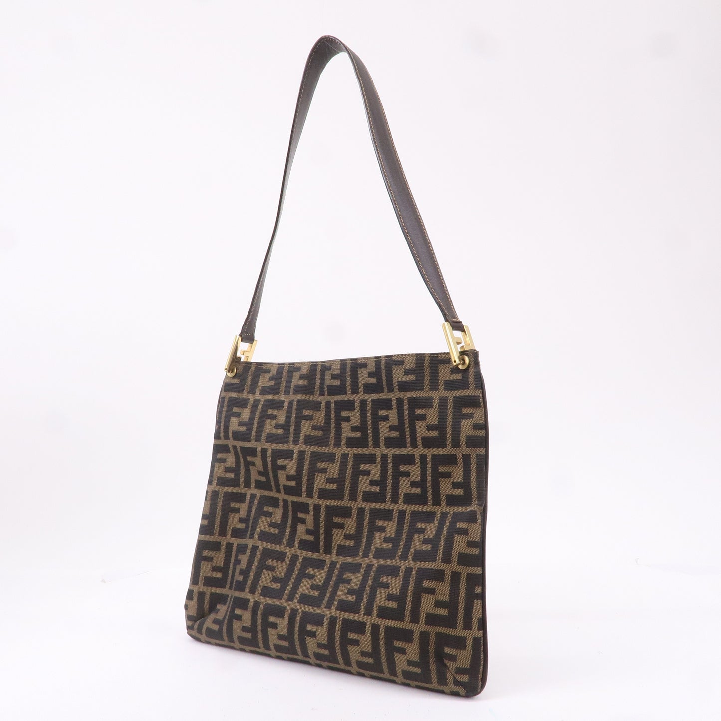 FENDI Zucca Canvas Leather Shoulder Bag 15082