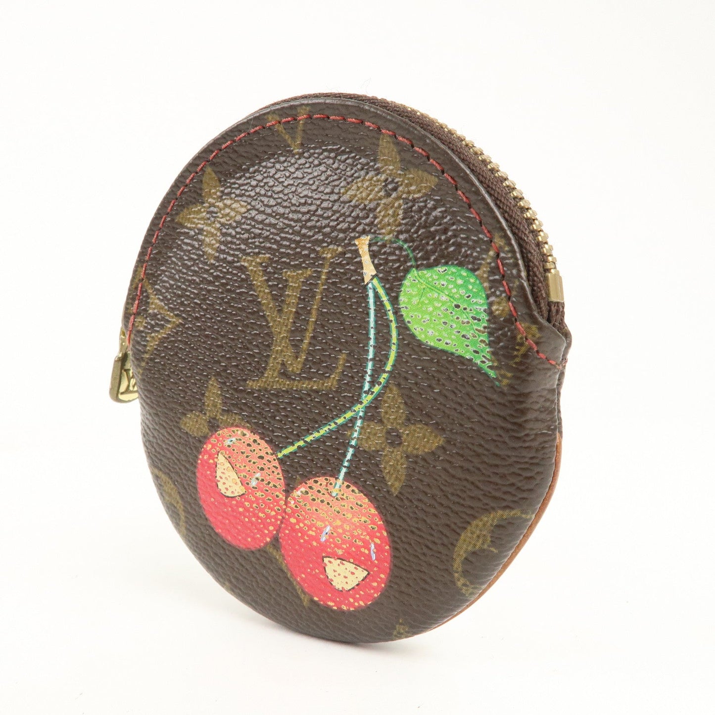 Louis Vuitton Monogram Cherry Porte Monnaie Rond Coin Case M95043