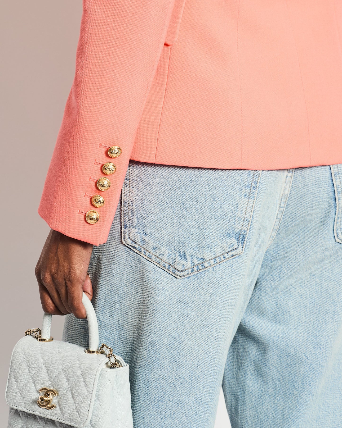 Balmain Coral Double Breasted Blazer Size FR 34 (UK 6)