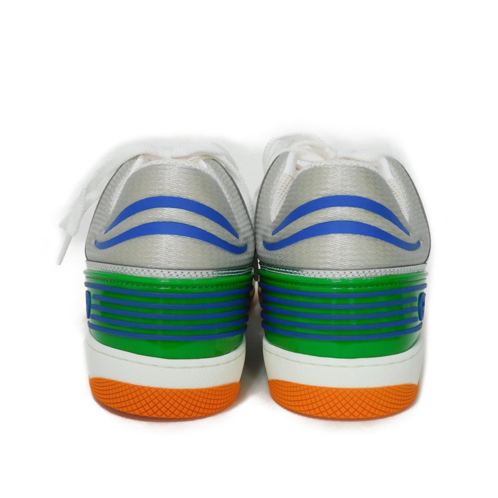 GUCCI sneakers 722429 AAA9I 8141 Fabric x rubber sole Silver Green Low Top Un d Interlocking G Good Game Basket mens 10