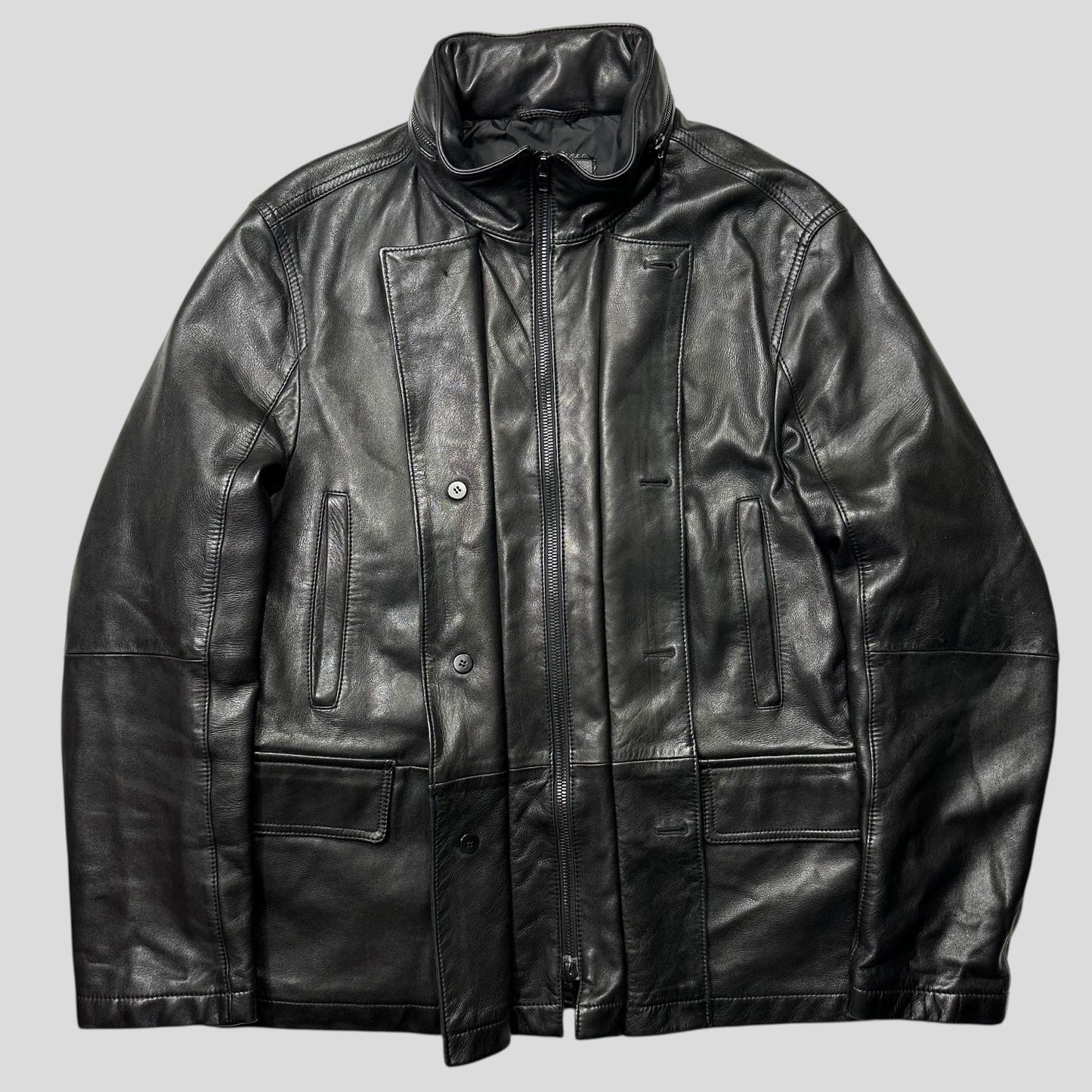 Prada Milano 00’s Calf Leather and Nylon Padded Technical Jacket - IT54 (L)