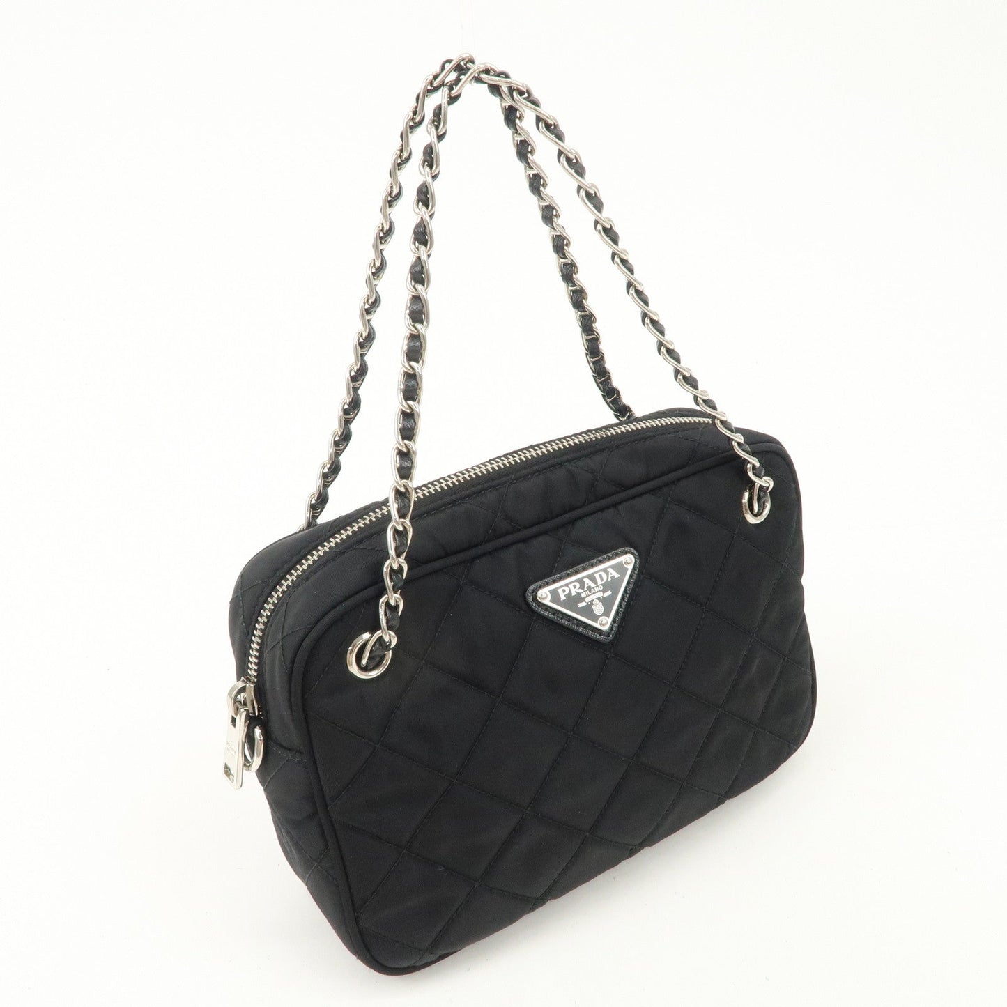 PRADA Tessuto Nylon Saffiano Quilting Chain Bag Hand Bag 1BH910 d