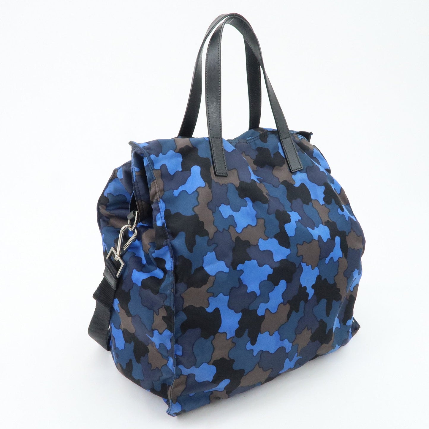 PRADA Logo Camouflage Nylon Leather 2Way Tote Shoulder Bag d