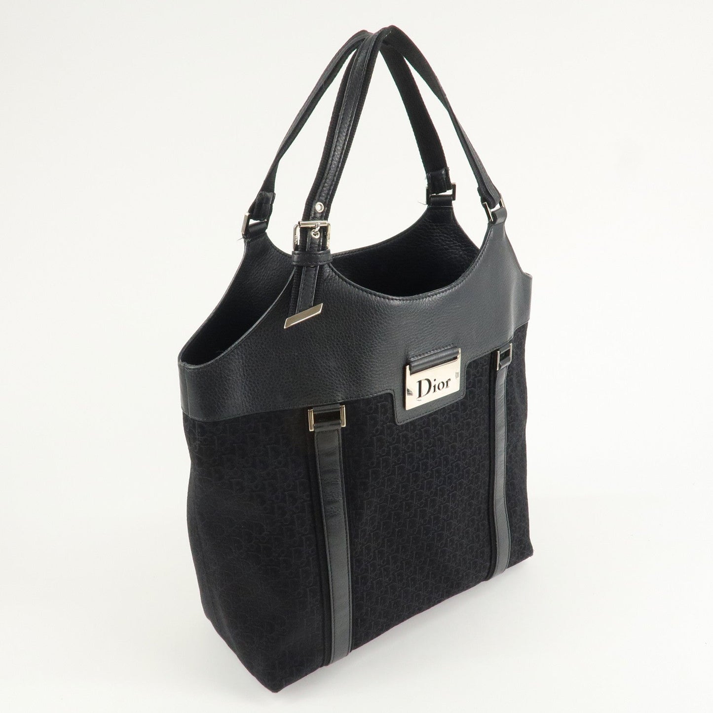 Christian Dior Street Chic Trotter Canvas Leather Tote Bag d
