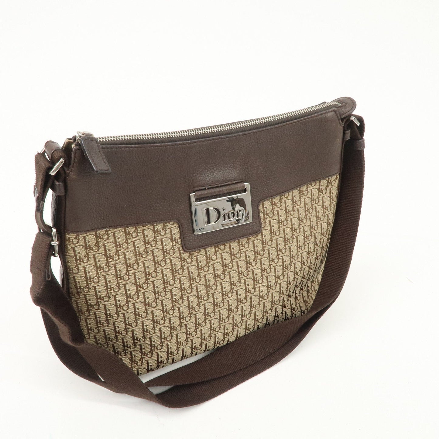 Christian Dior Street Chic Trotter Canvas Leather Shoulder Bag d