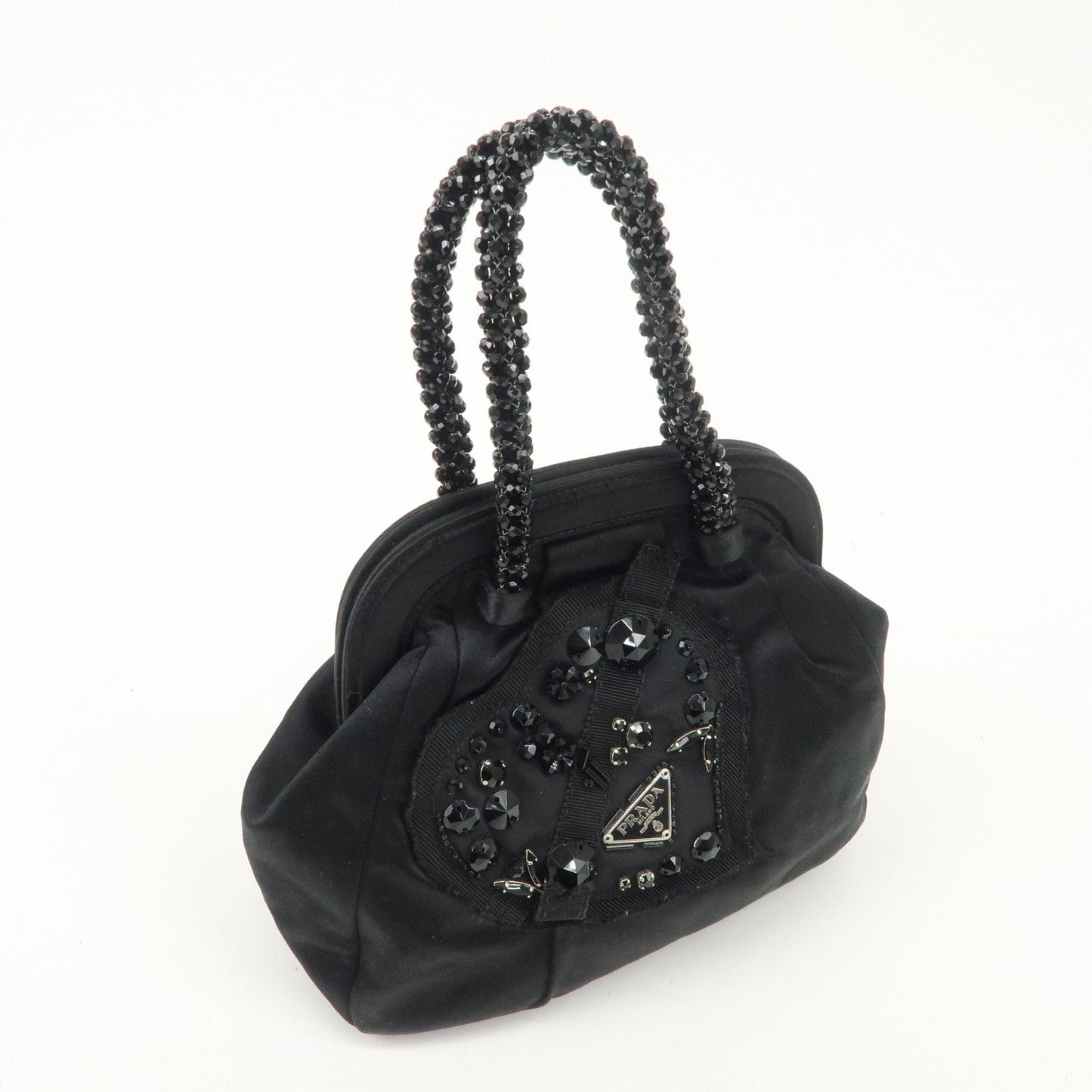 PRADA Evening Heart Satin Beaded Bijou Hand Bag BN1340 d