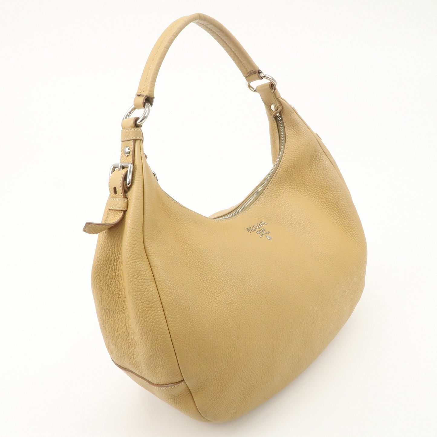 PRADA Leather Shoulder Bag Beige BR4311 d