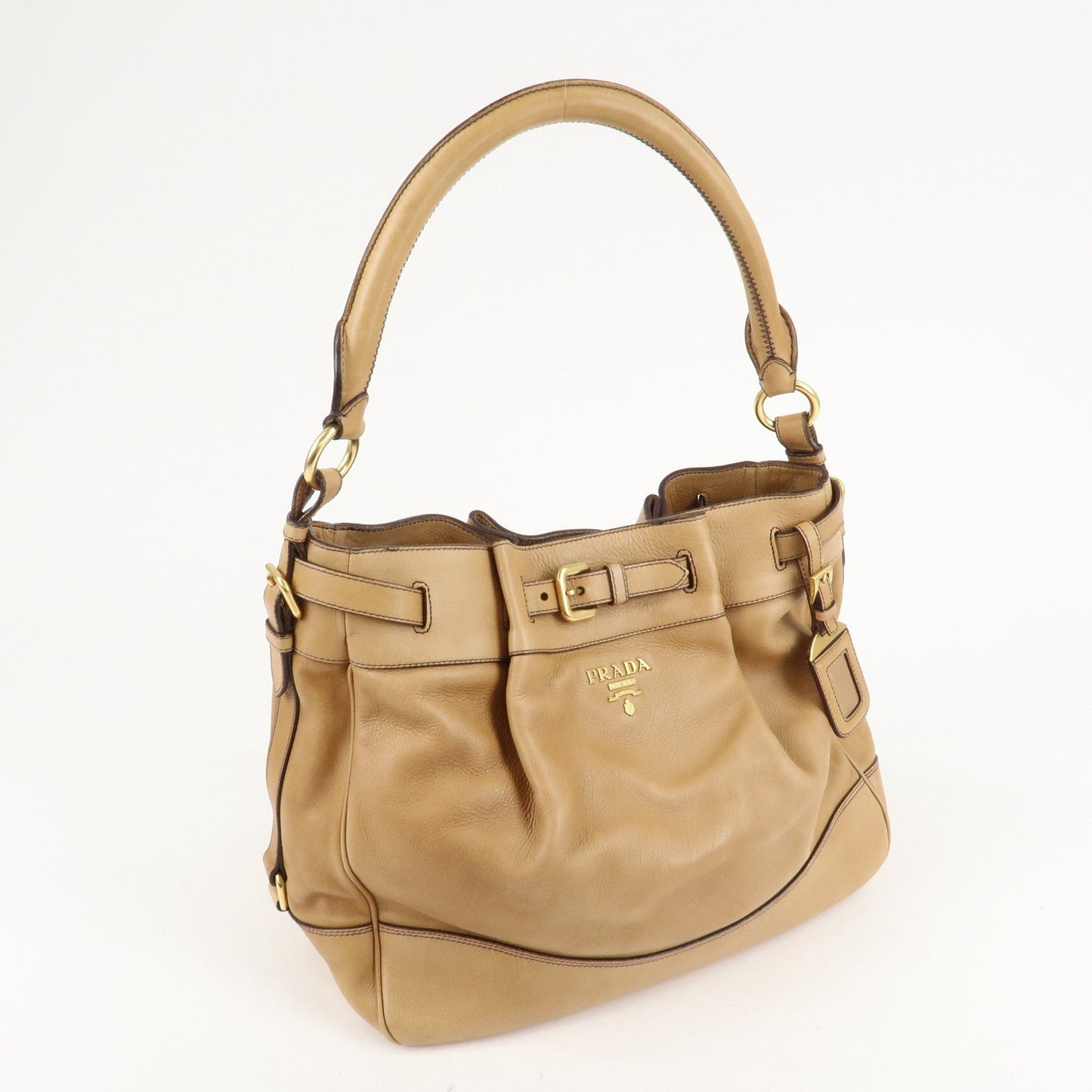 PRADA Leather One Shoulder Bag Brown d